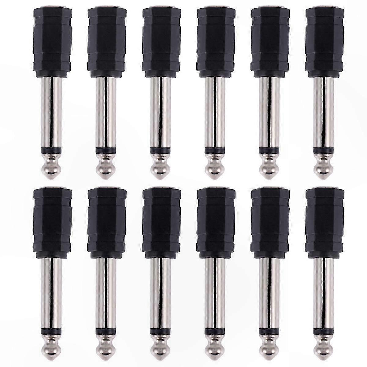 12-Pack 6.35mm to 3.5mm Mono o Adapter Converter Connector