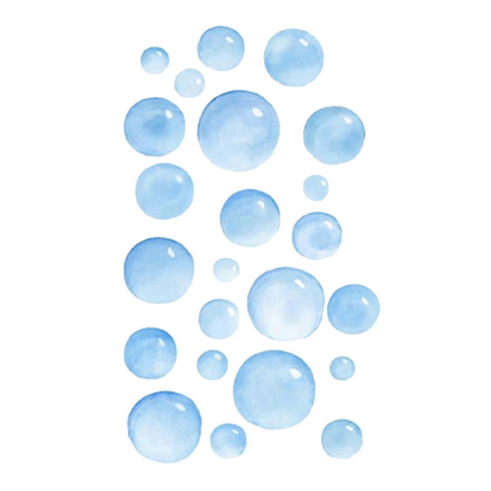 Bubbles Wall Decals PVC Sticker for Decoration 2Pcs Sky-Blue Removable Design
