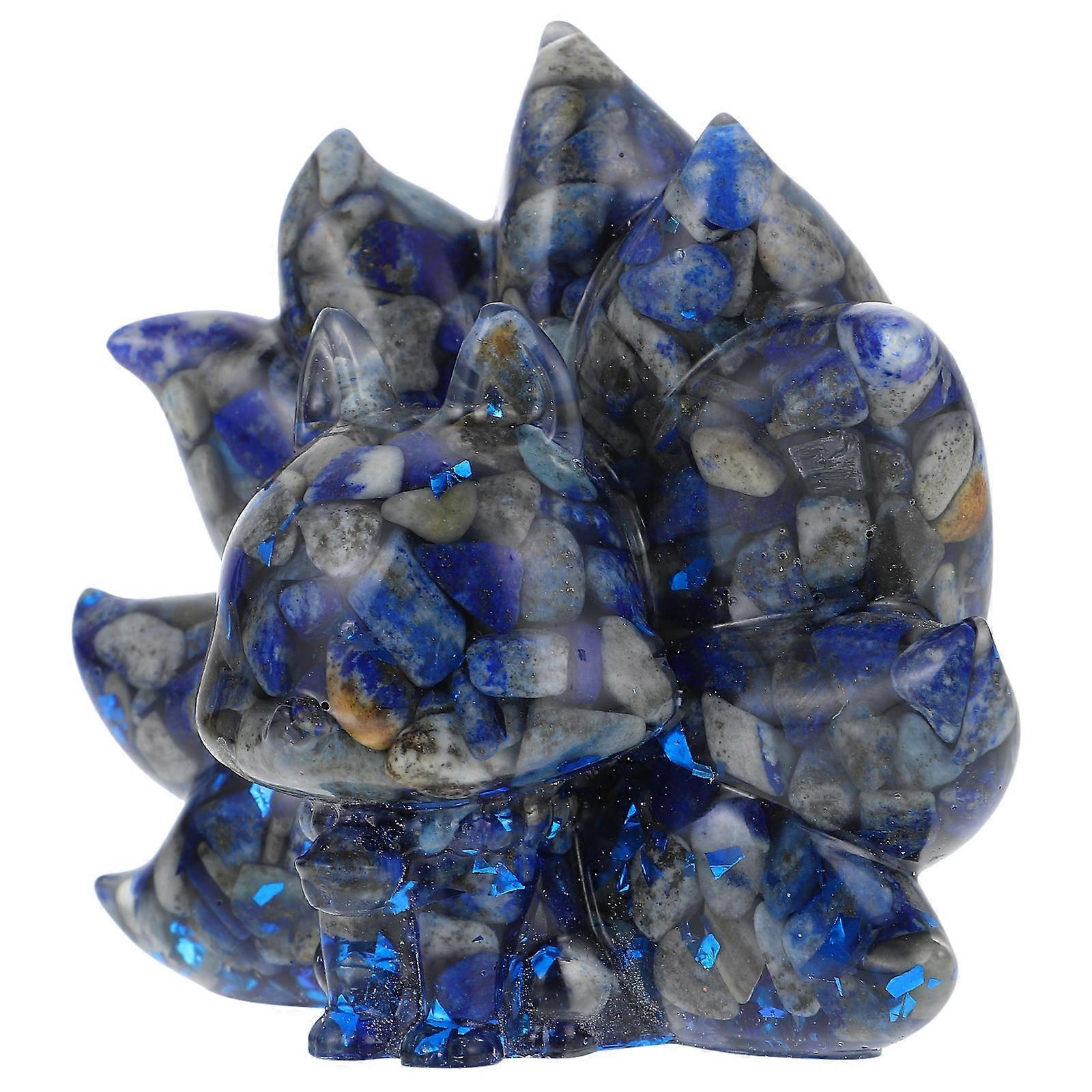 Nine-Tailed-Fox Adorn Resin Macadam Ornament for Home Living Space Decor