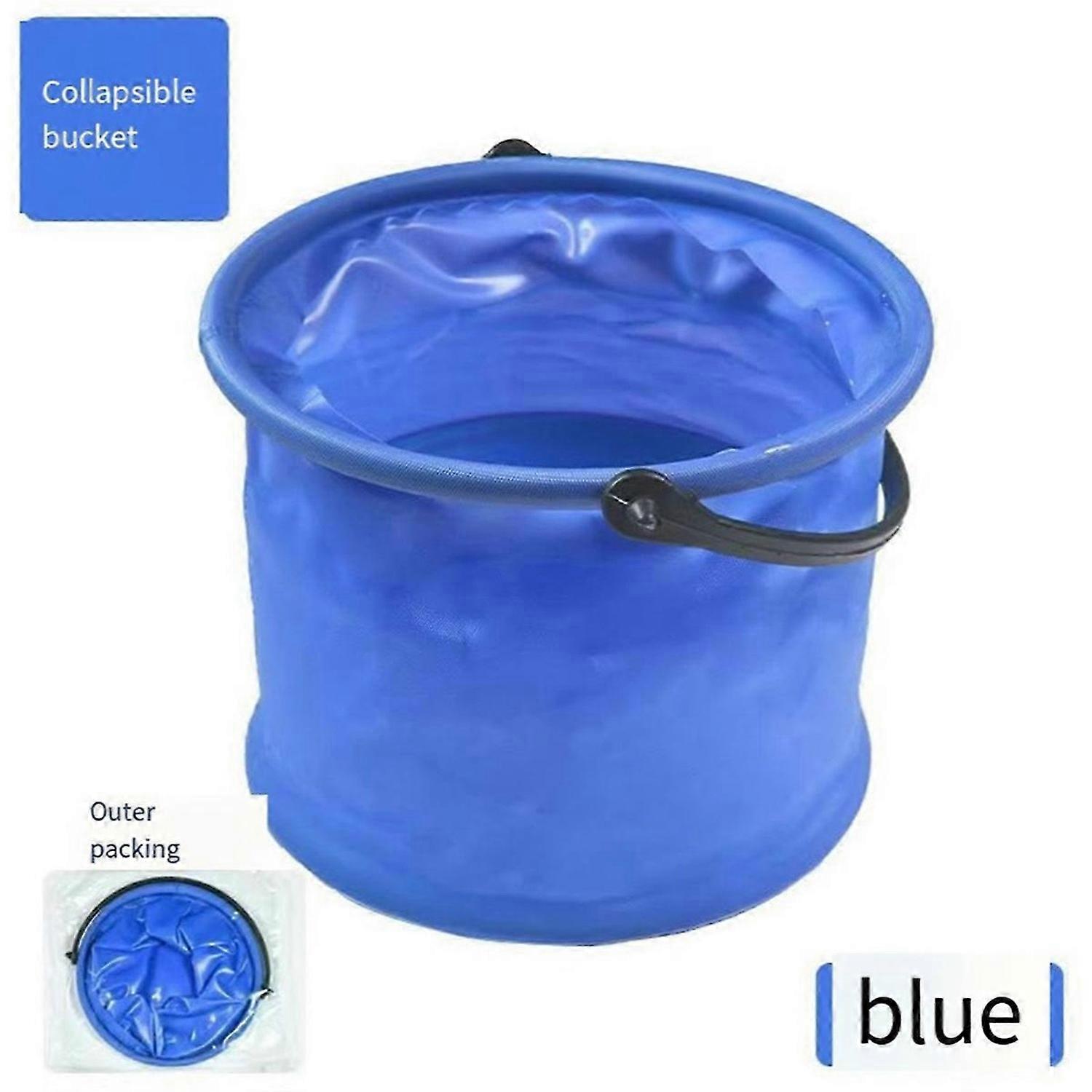 Blue Folding bucket, foldable portable fishing bucket