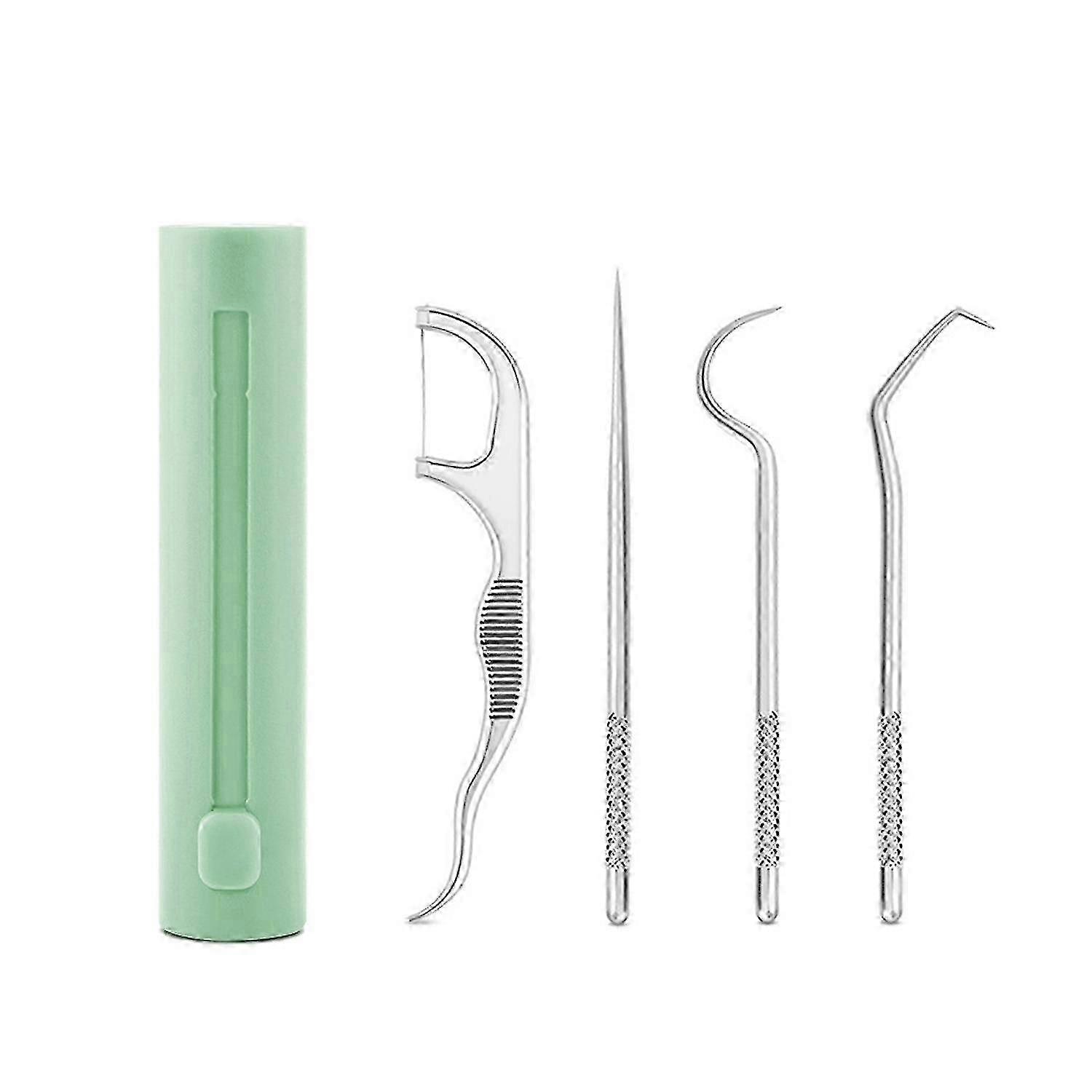 4Pcs/Set Dental Calculus Remover with Storage Tube Portable Simple Safe Effective Reduce Gingivitis
