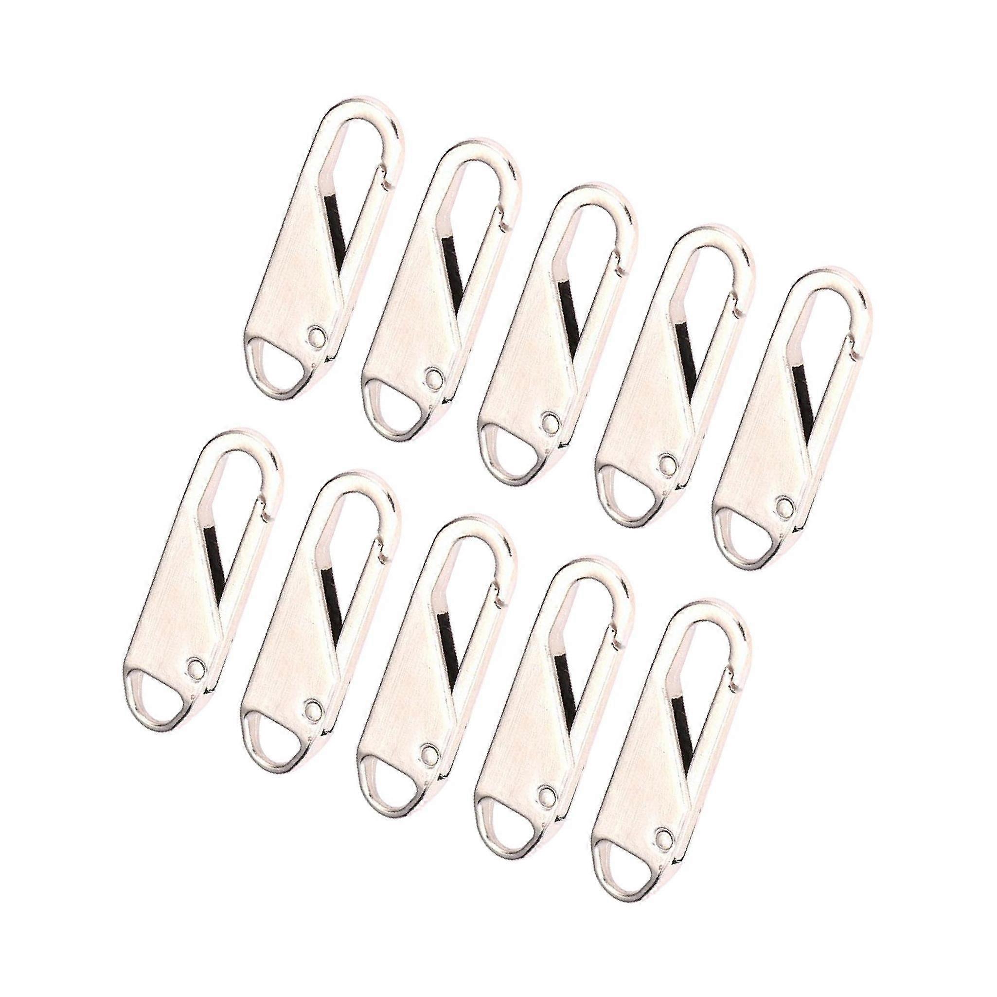 10 Pcs Metal Zipper Pull Replacement Durable Zipper for Gripper Fixer Tabs Puller Slider