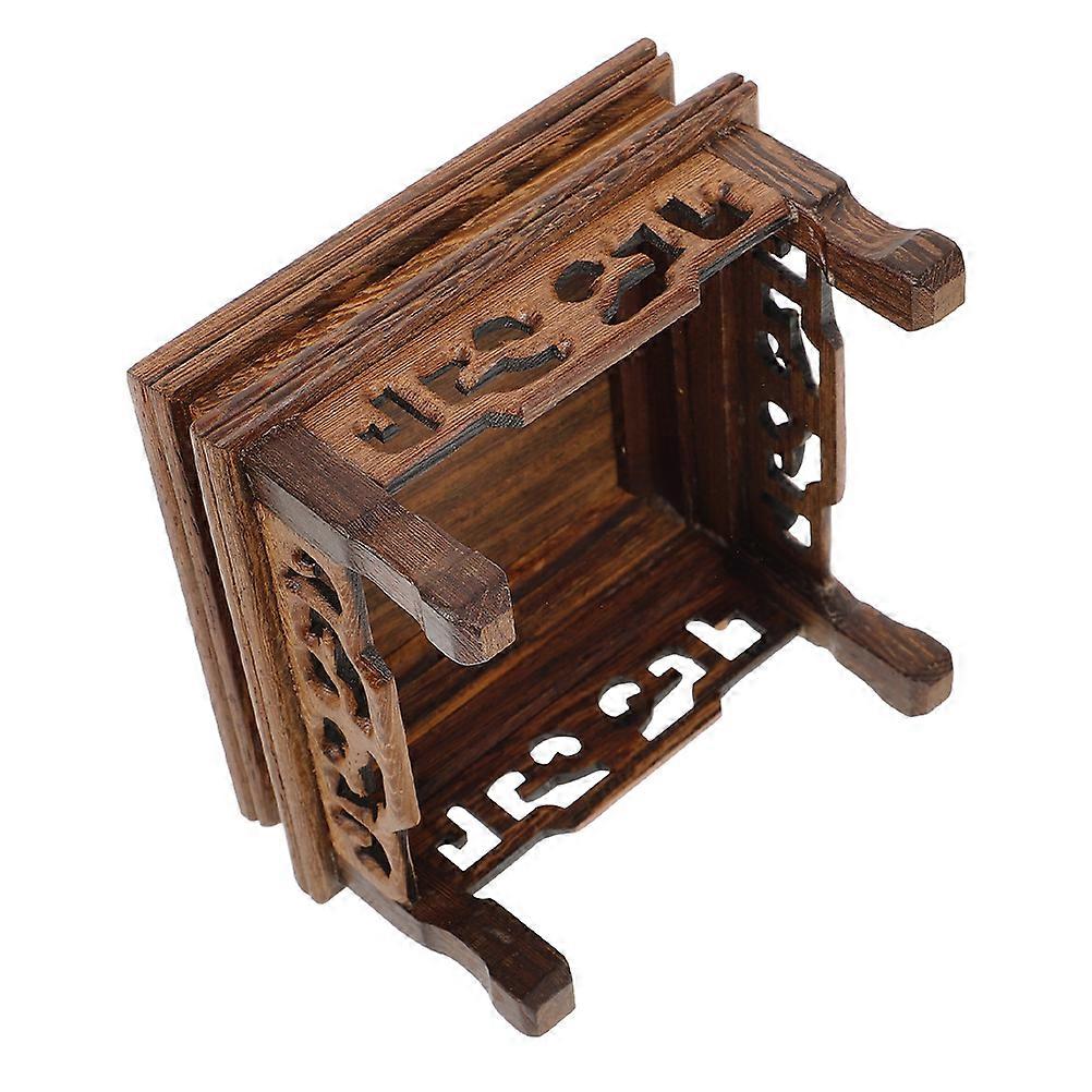 Wood Riser Rectangular Stand for Indoor Plants 3Pcs Solid Wood Display Base
