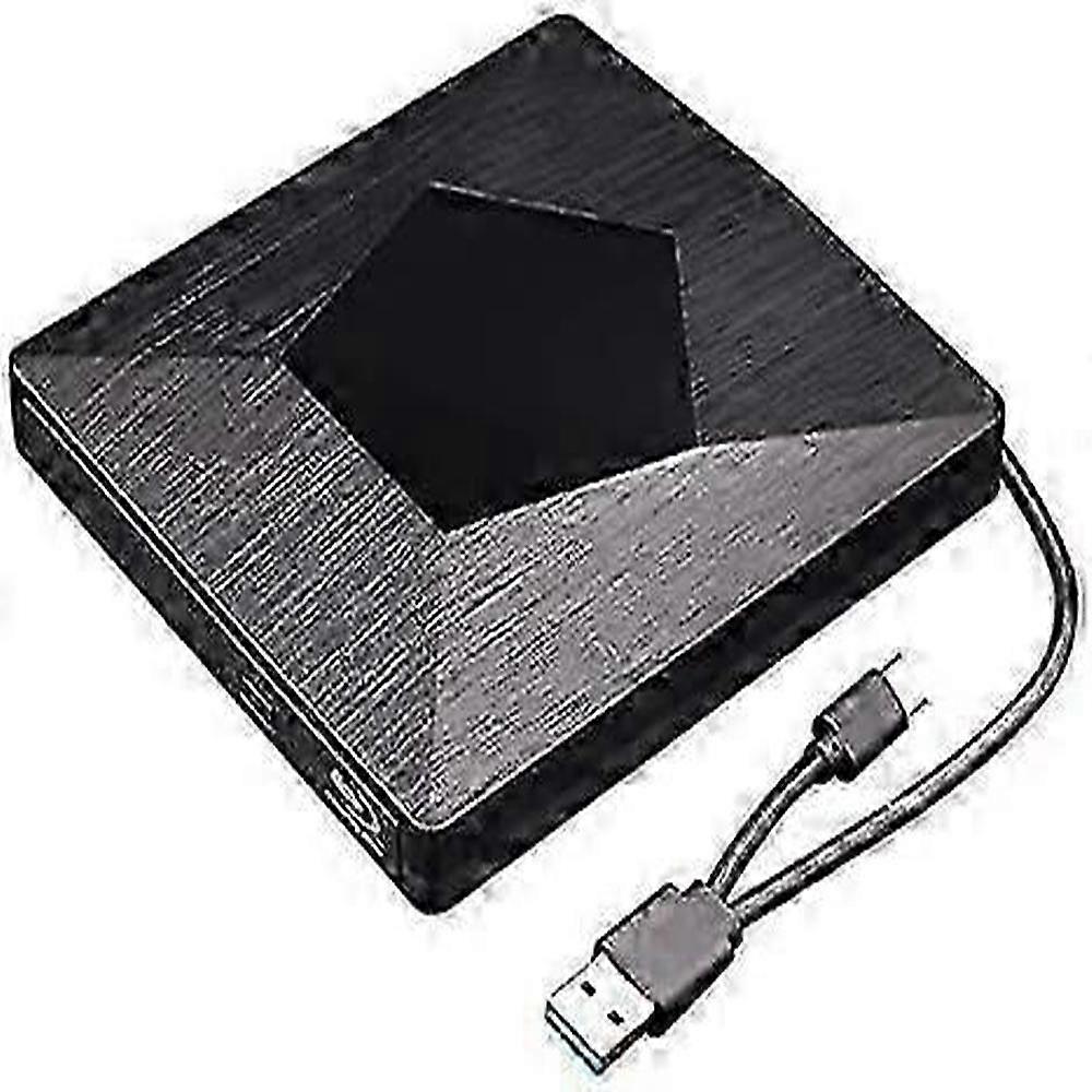 Ultra Slim External Blu-ray Drive with USB 3.0 and Type-C, CD DVD Reader for PC and Mac (Black)