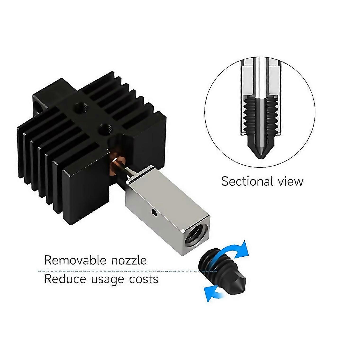 For Upgrade Hotend For Qidi X Plus 3 Hardened Steel Nozzle Hotend