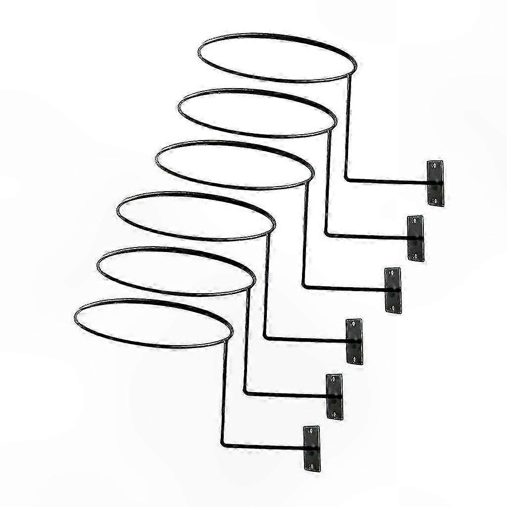 6-Pack Helmet and Hat Wall Mount Rack with Metal Hooks for Storage and Display