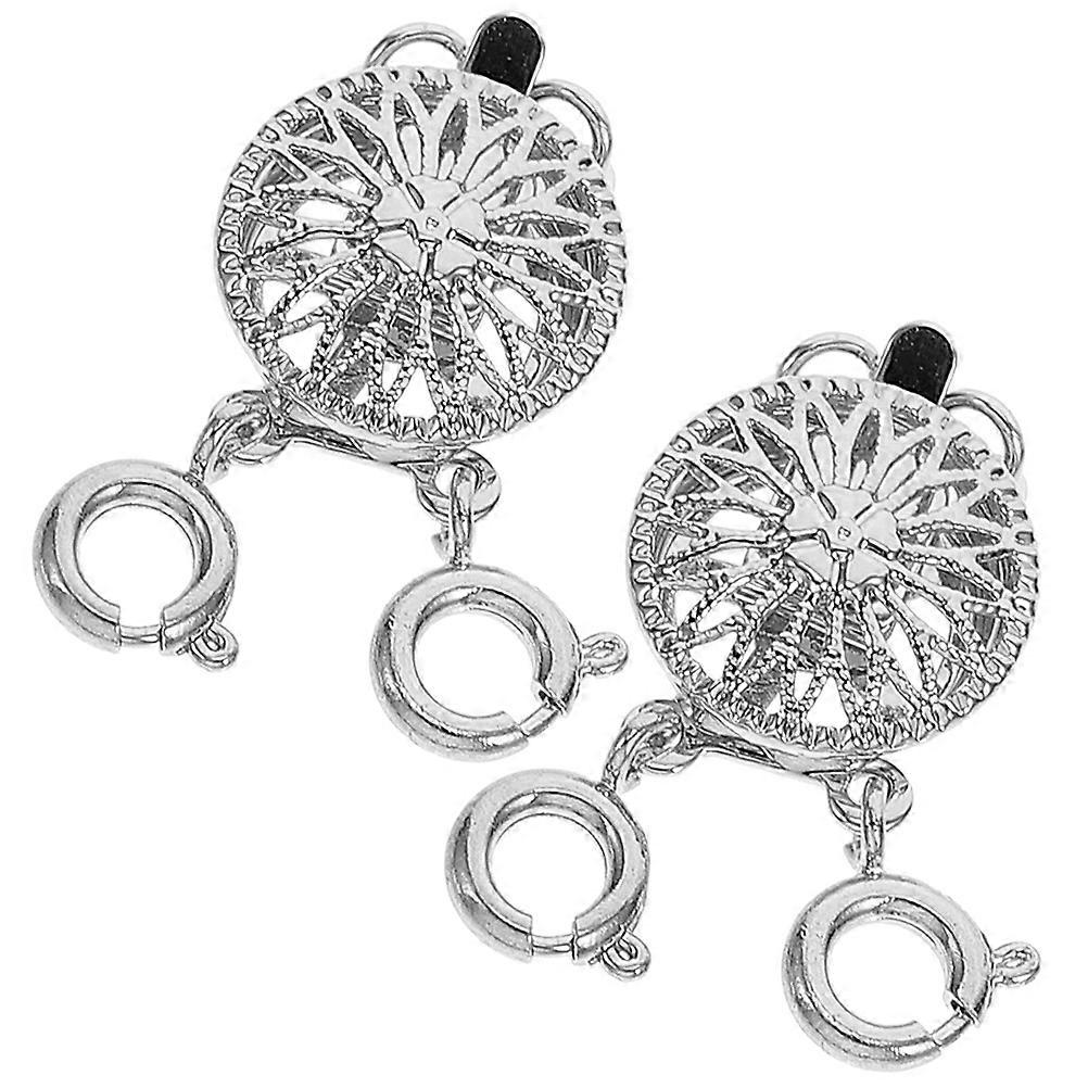 Jewelry Buckle Slide Lock Clasps for Necklace Layering 10Pcs Silver