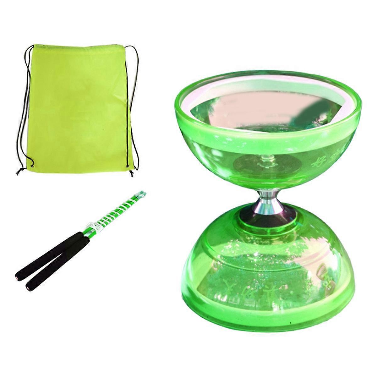 Diabolo Yoyo Elderly People Toy Kids Juggling Fitness Set (Green)