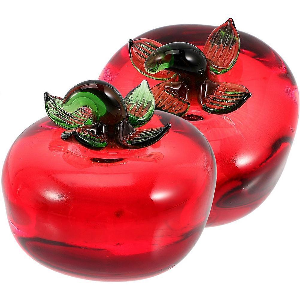 Crystal Persimmon Statue Decorative Fruit Ornament for Home Use 8Pcs