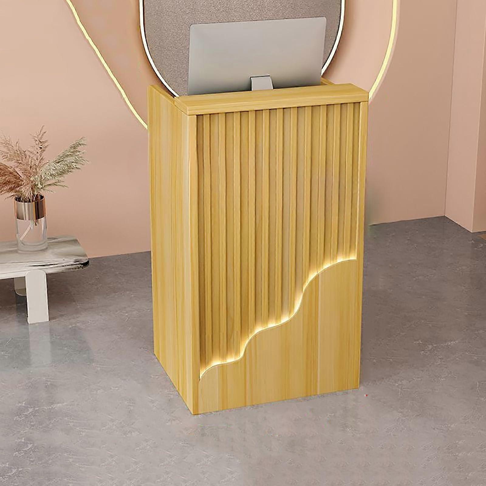 Modern L Shaped Reception Counter Table With Open Shelves And Drawers Front Desk Model B2 60X40X96 CM
