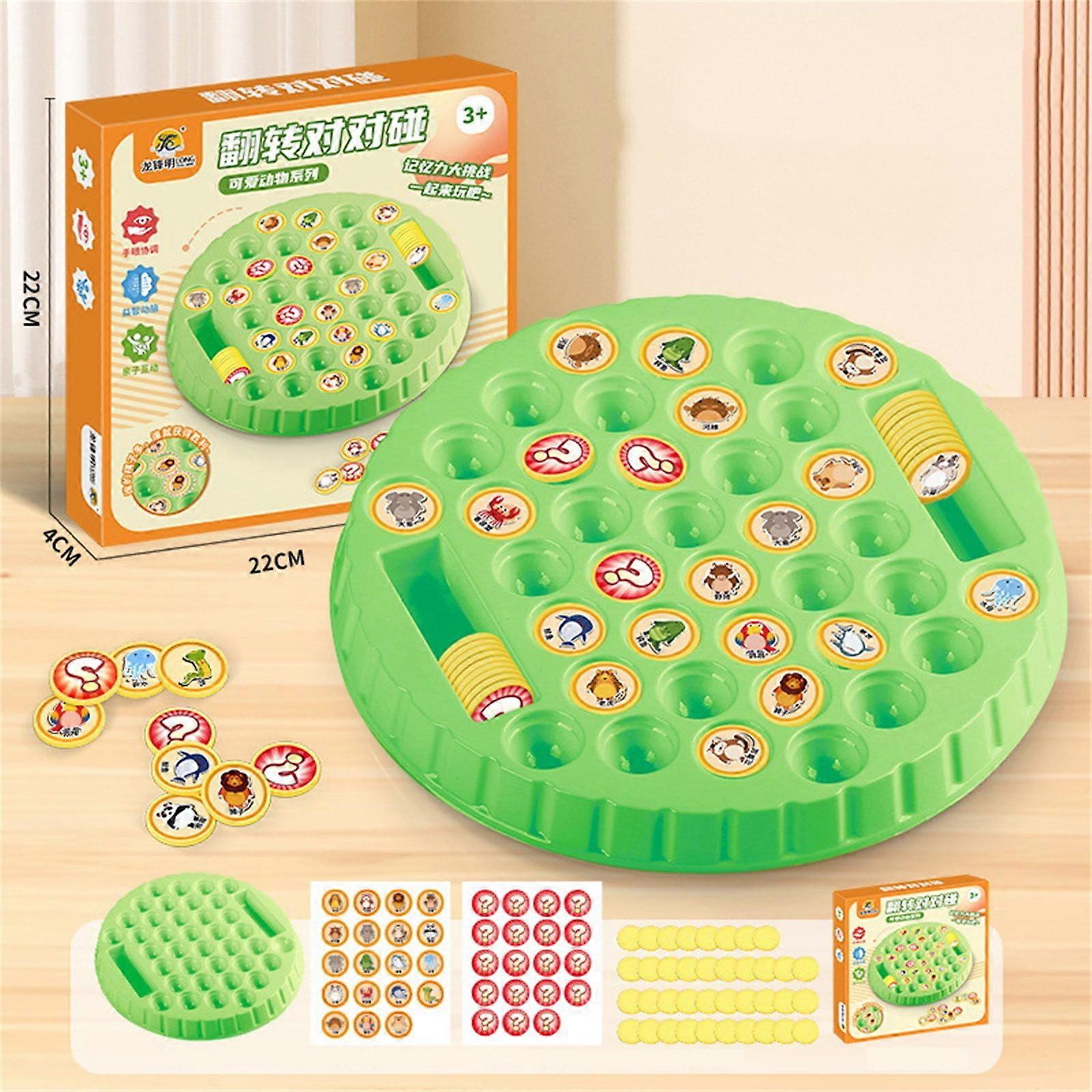 Flip Chess Memory Game, Flip Chess Memory Chess Game, Two-player Cartoon Flip Chess, Creative Kids Matching Game with Chessboard