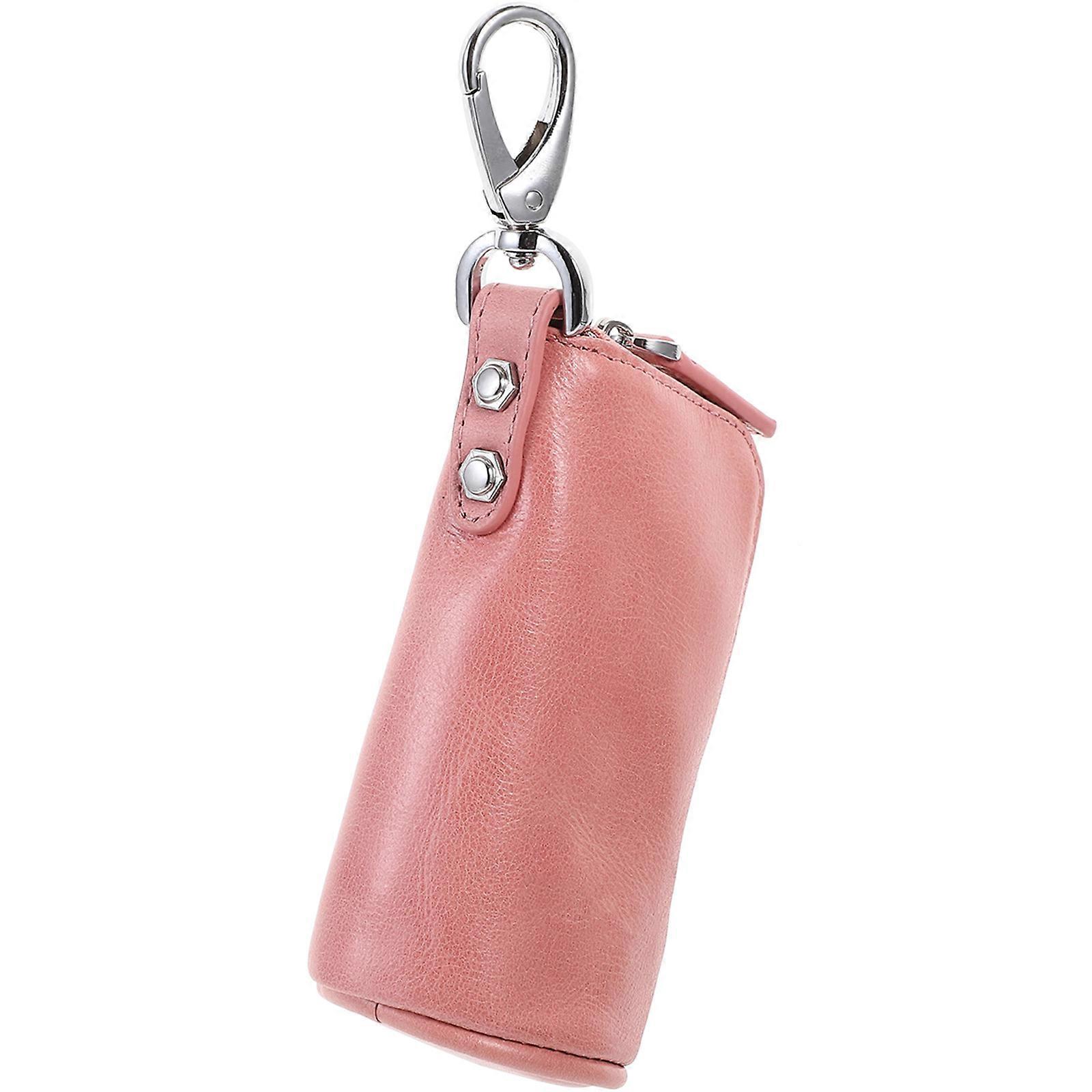 Retro Zipper Wallet Men Business for Storage 2Pcs Pink Bag