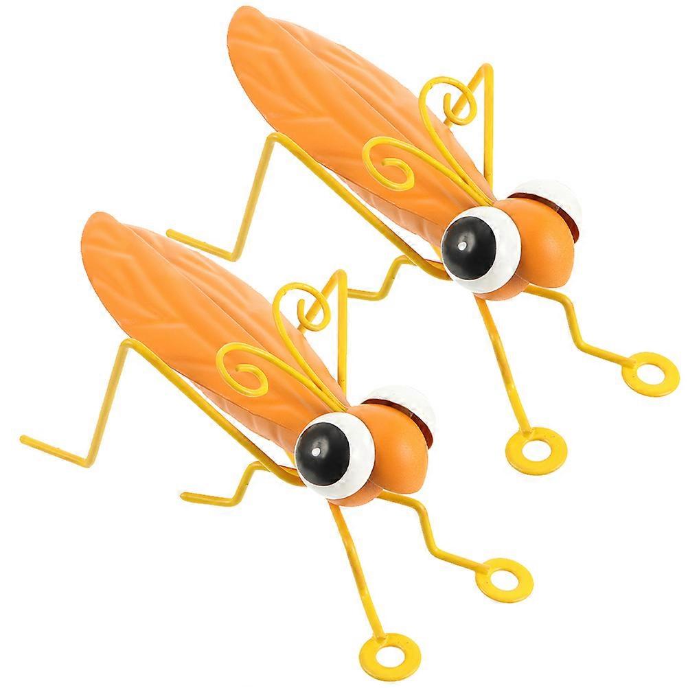 Iron Decoration Grasshopper Decor for Garden Scene with 10Pcs Ornaments