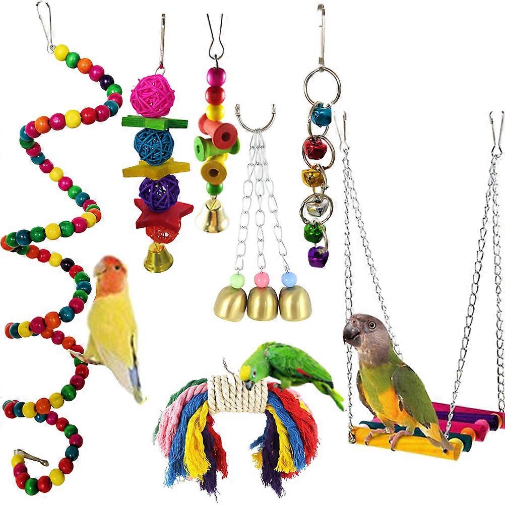 Parrot Toy Combination Bird Chew Toys for Parrot Use 14Pcs Assorted Color