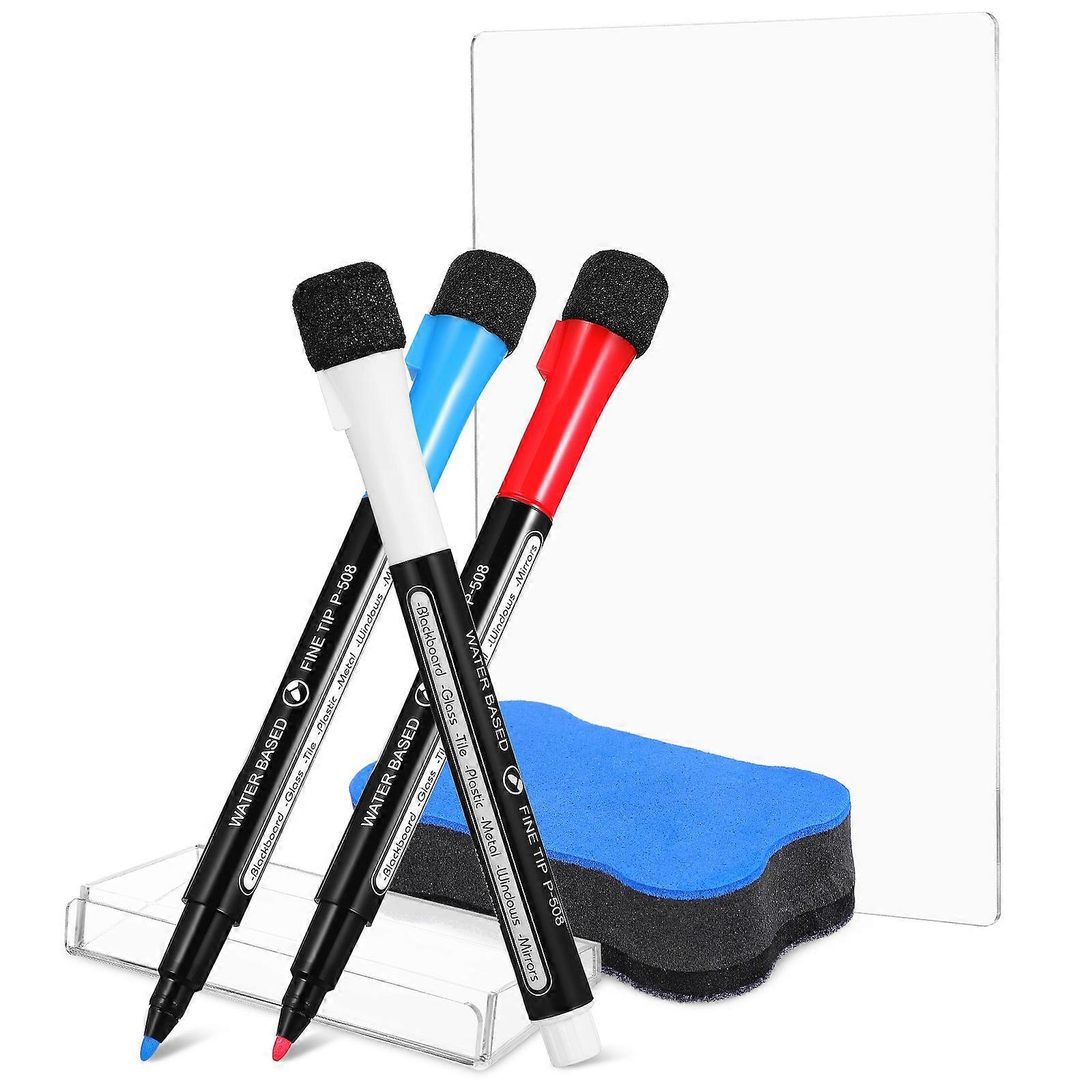 Transparent Dry Erase Board Acrylic Desktop Whiteboard For Study Tasks 25.00X18.00X0.30CM Multi-functional 3 Sets