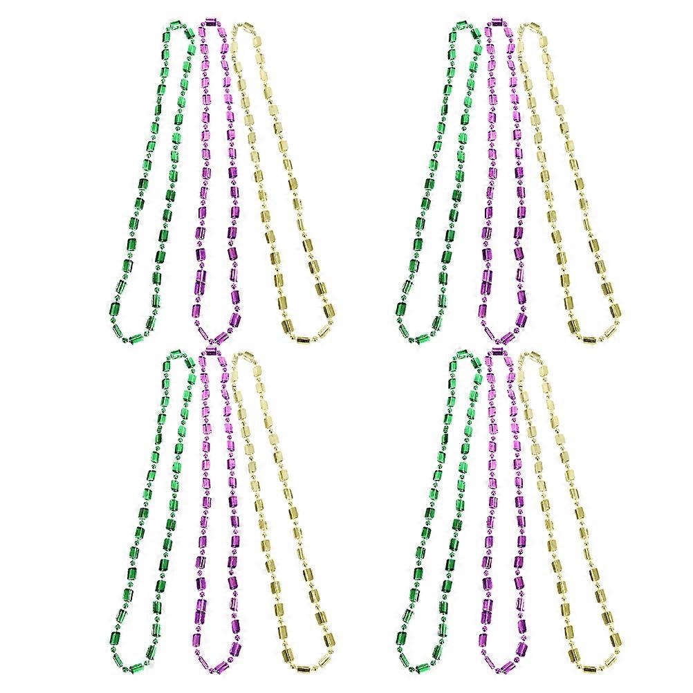 Beaded Mardi Gras Necklace for Mexican Carnival Event 60Pcs Accessory