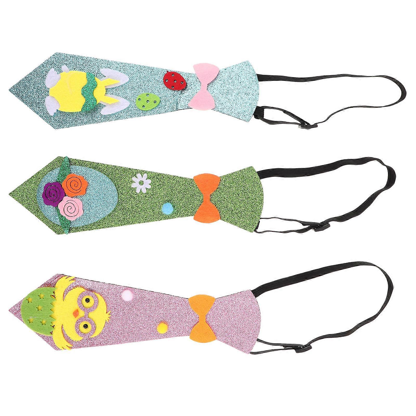 Assorted Color Pre-Tied Easter Bow Tie for Men and Kids Party 6Pcs Set