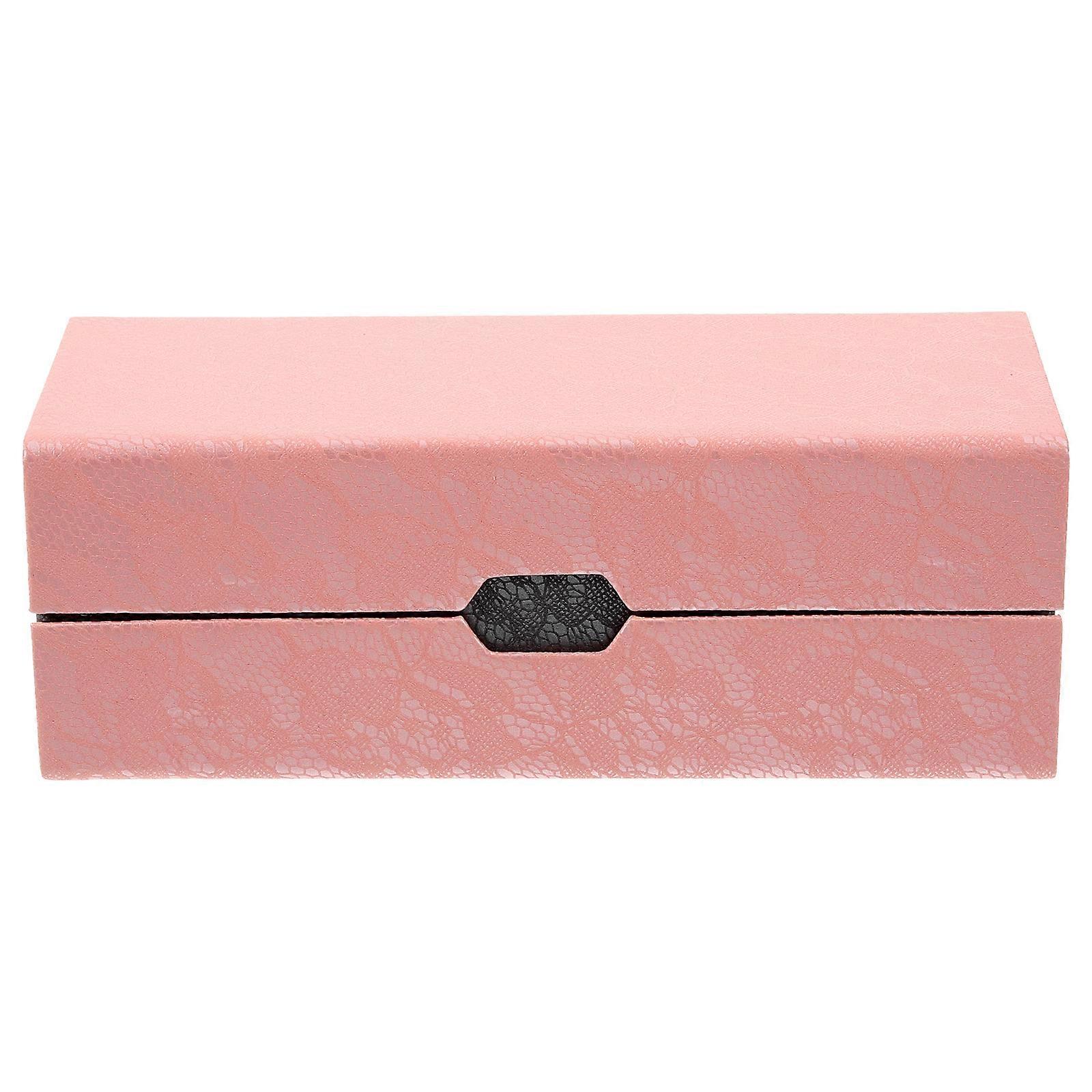 Eyeglasses Storage Case Double Layer Sunglasses Box 3Pcs Pink Stylish