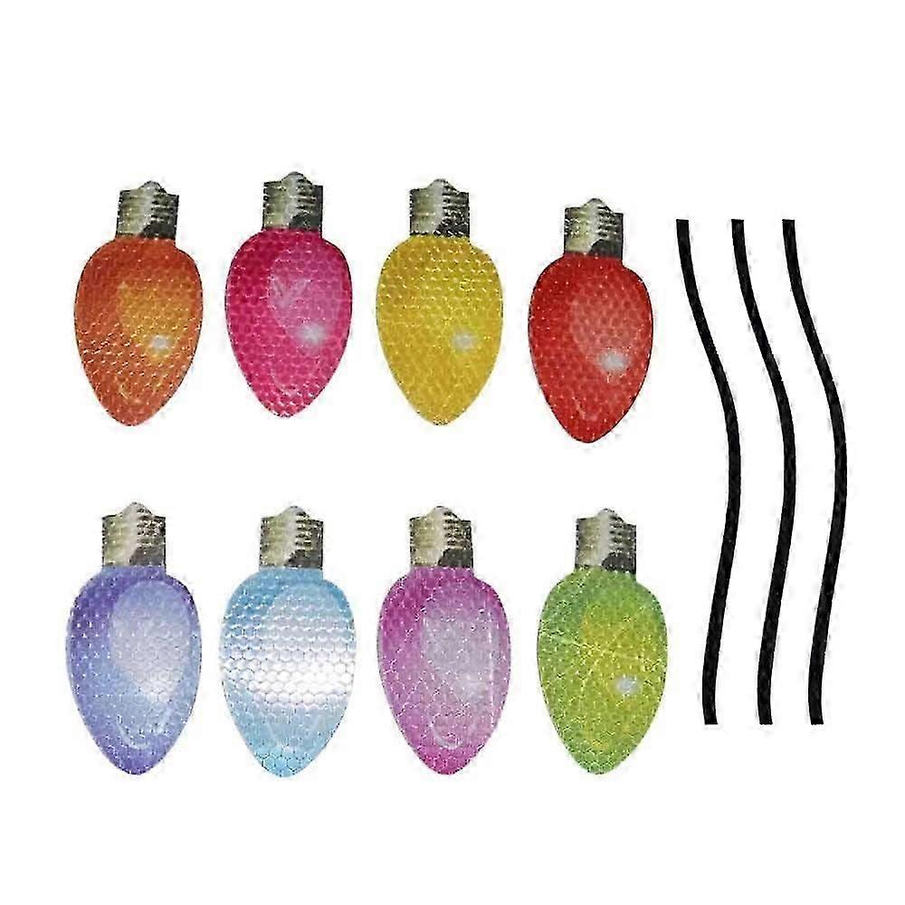 Christmas Car Refrigerator Decorations Reflective Bulb Light Shaped(1 set)