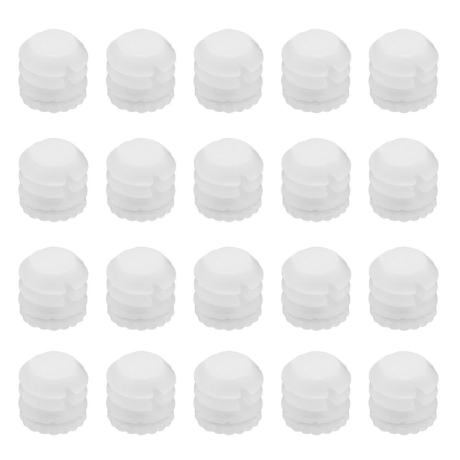 Newway 100pcs ヒンジ拡張ダボ M4x8mm プラスチック拡張ダボ 4mm ホワイト ヒンジ ダボ インサート アクセサリ 多用性のあるキャビネット 8.8x8mm