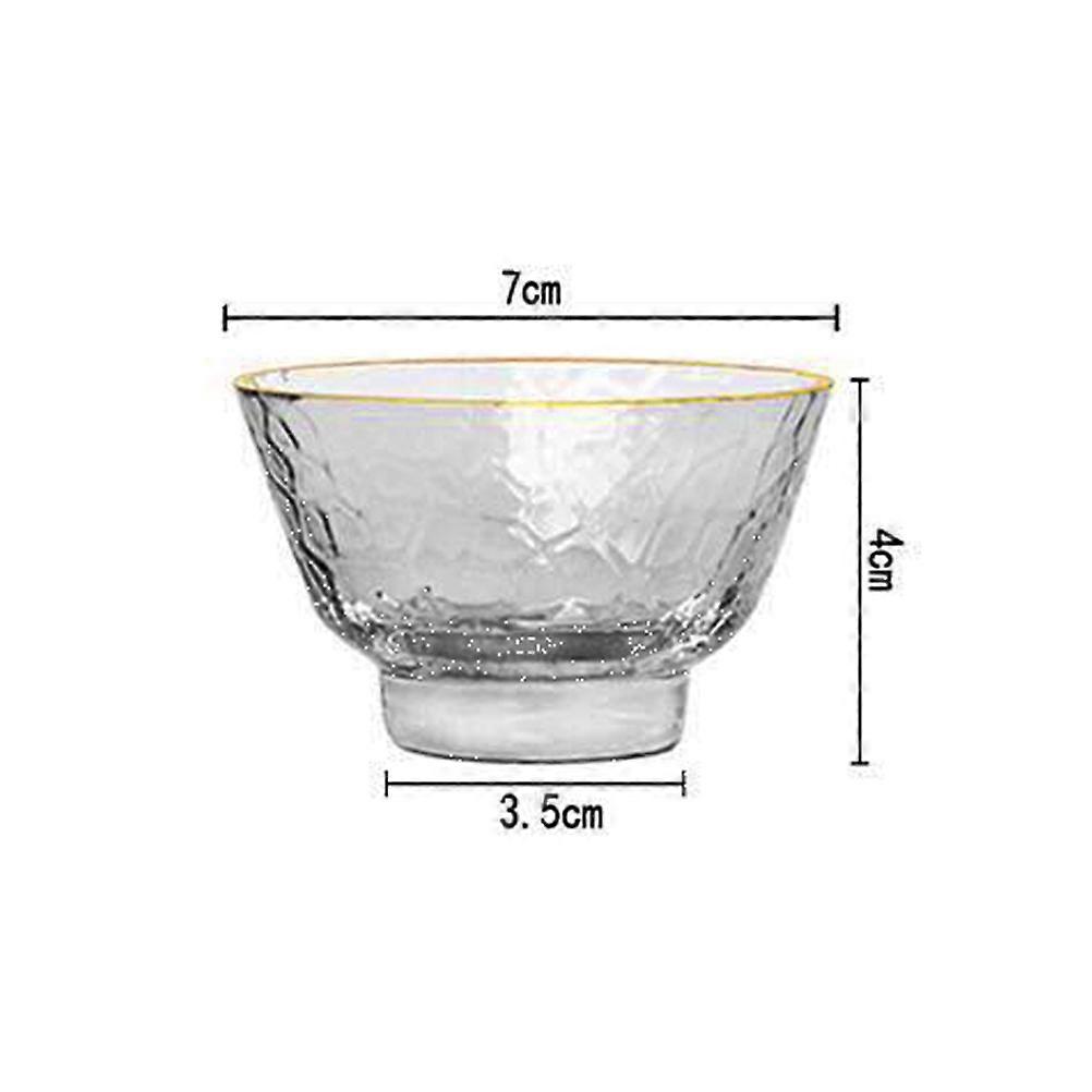 Glass Water Cup Round Shape for Drinking 2Pcs Portable Heat-Resisting Transparent Mug