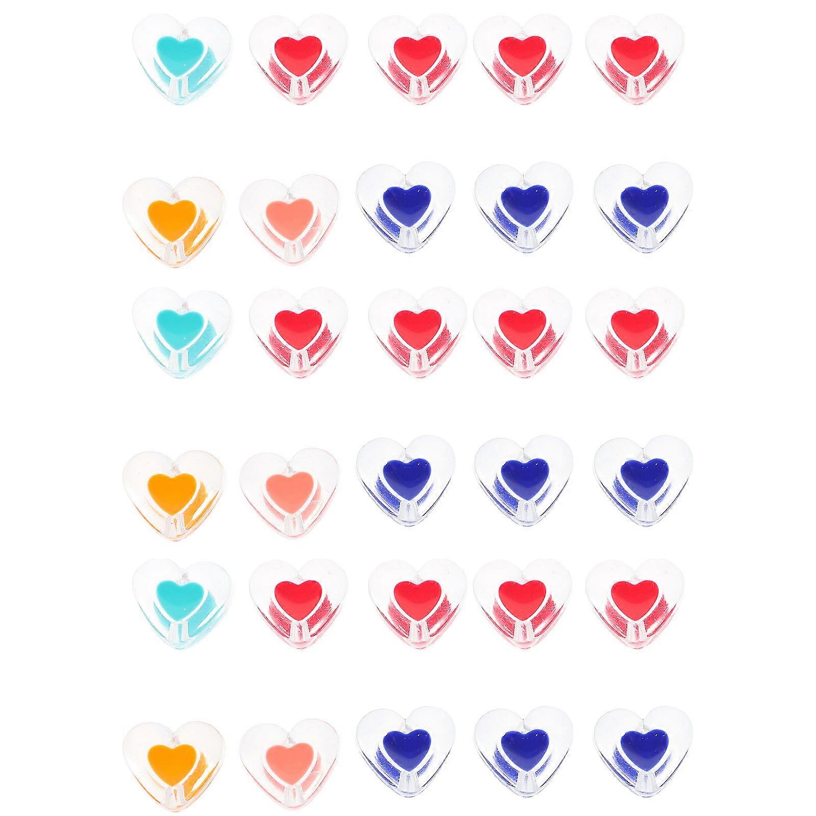 Bracelet Loose Beads Heart Shape Beads for DIY Use 200Pcs Mixed Color