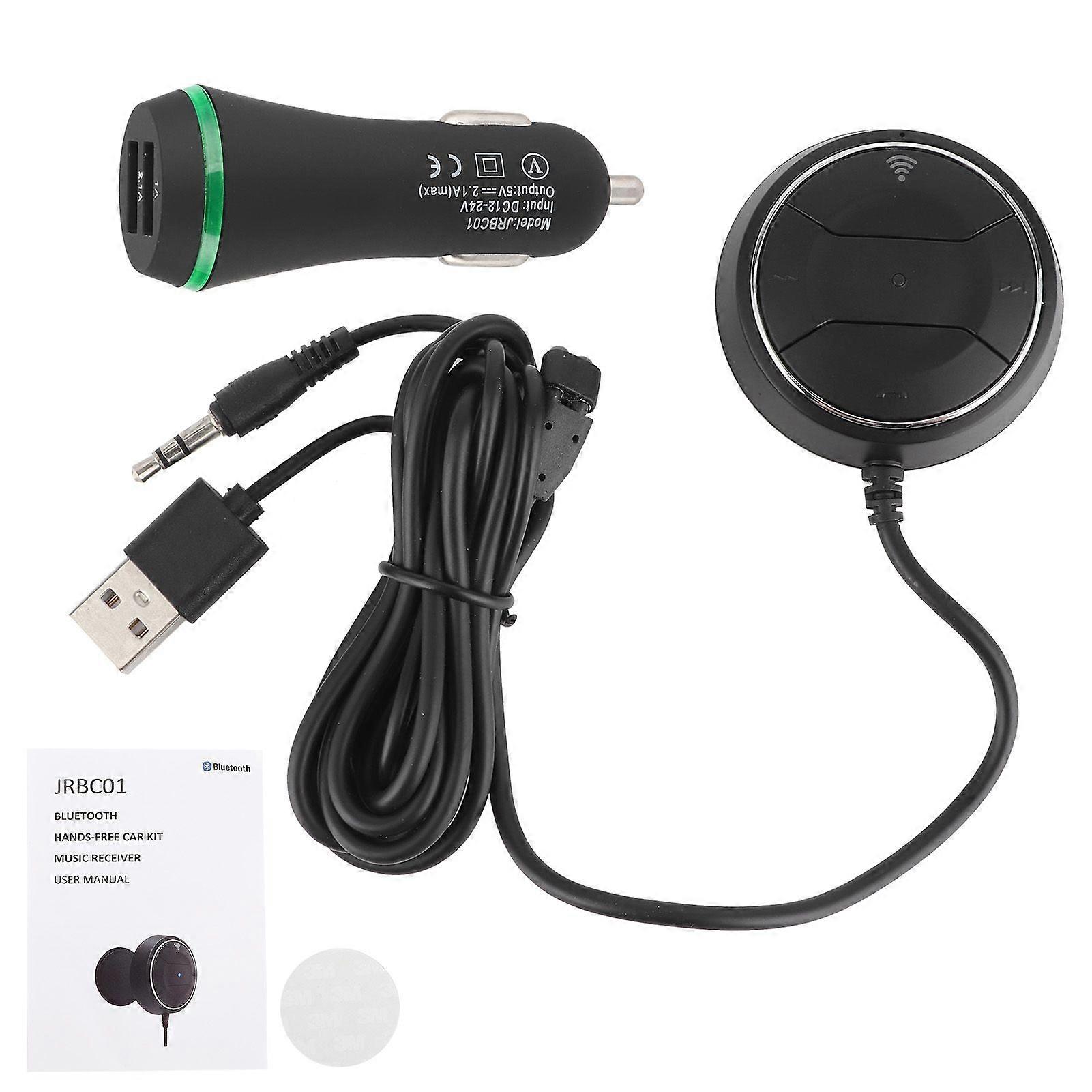 Wireless Bluetooth V4.0 Car Kit NFC Handsfree Call Music Receiver Player 3.5mm Aux Port