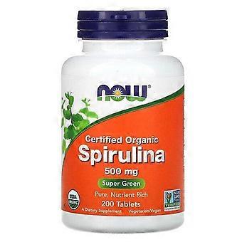 NOW Livsmedel, Certifierad Ekologisk Spirulina, 500 mg, 200 Tabletter