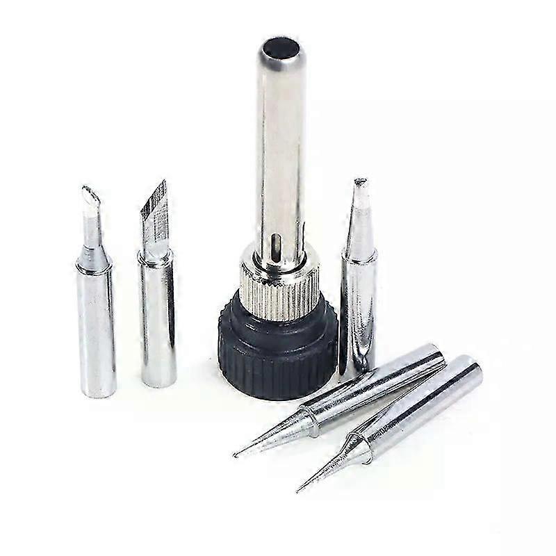 For ESD 852D 936 937D 898D 907 HAKKO Iron Tip Cannula Casing And 5 X Solder Iron Tips Soldering Station Iron Handle Adapter