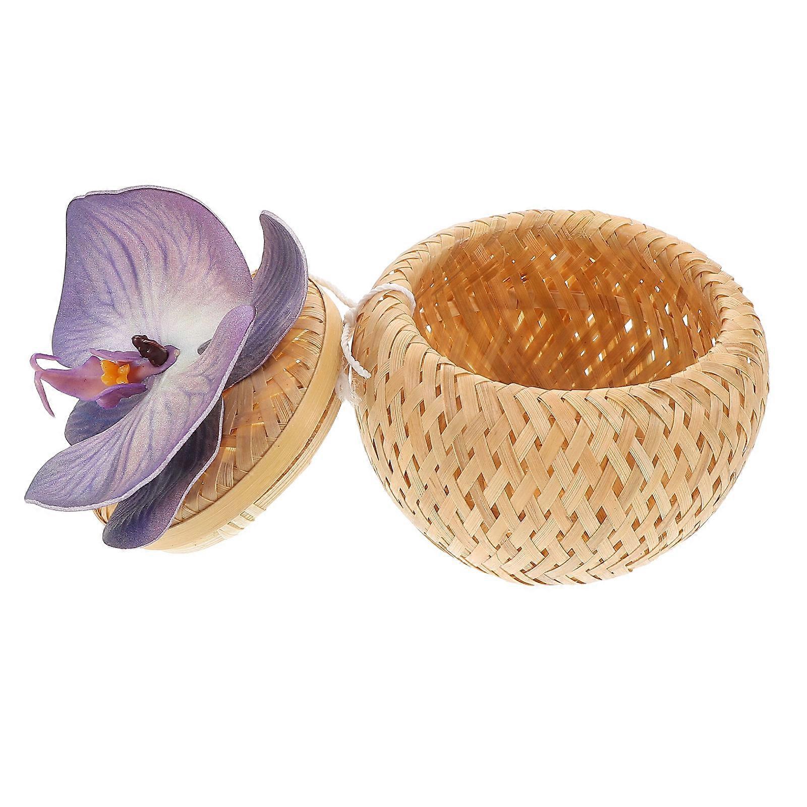 Handwoven Bamboo Candy Box with Lid for Storage 5Pcs Set