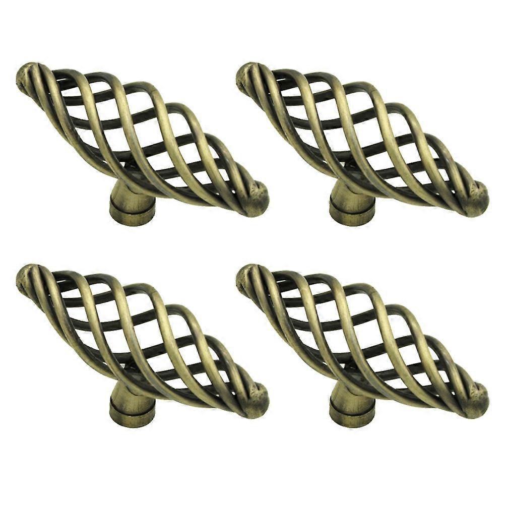 Alloy Door Knobs Bird Cage Style for Home Use 8Pcs Brown Finish