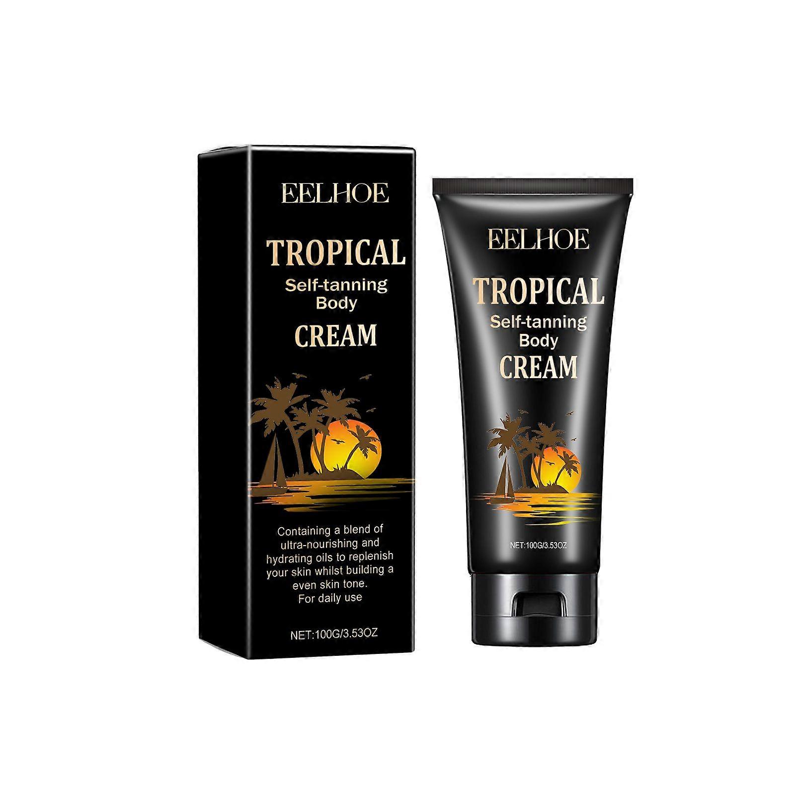 EELHOE Tropical Self-Tanning Body Cream, Natural Wheatskin Moisturizing And Moisturizing Cream For Tanning And Tanning