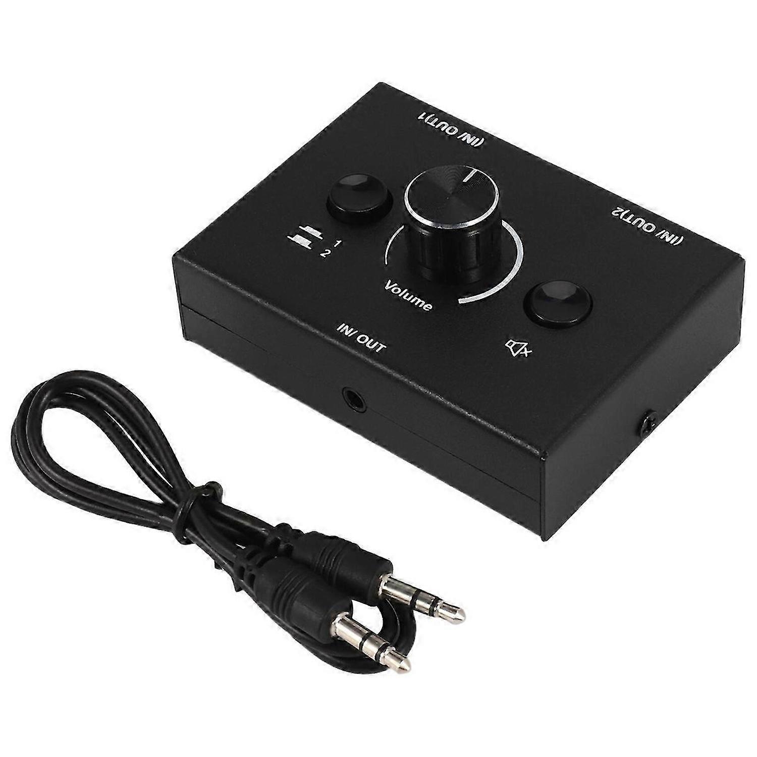 3.5mm Audio Switcher, 2 Input 1 Output/1 Input 2 Output Audio Splitter Switcher, Audio Switcher Box,