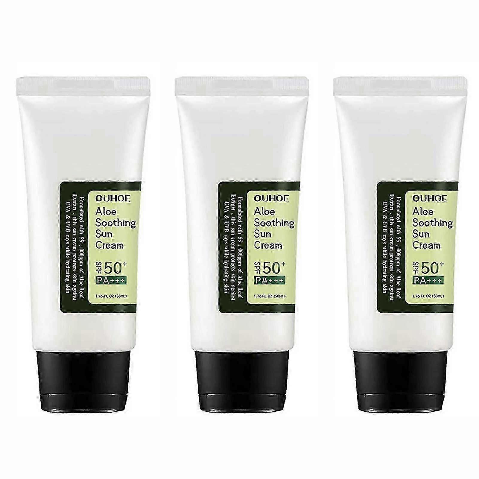 50ml Aloe Crème Solaire Apaisante SPF50 Écran Solaire Visage Protection UV Lotion Corporelle Hydratante Pour L’Été En Plein Air