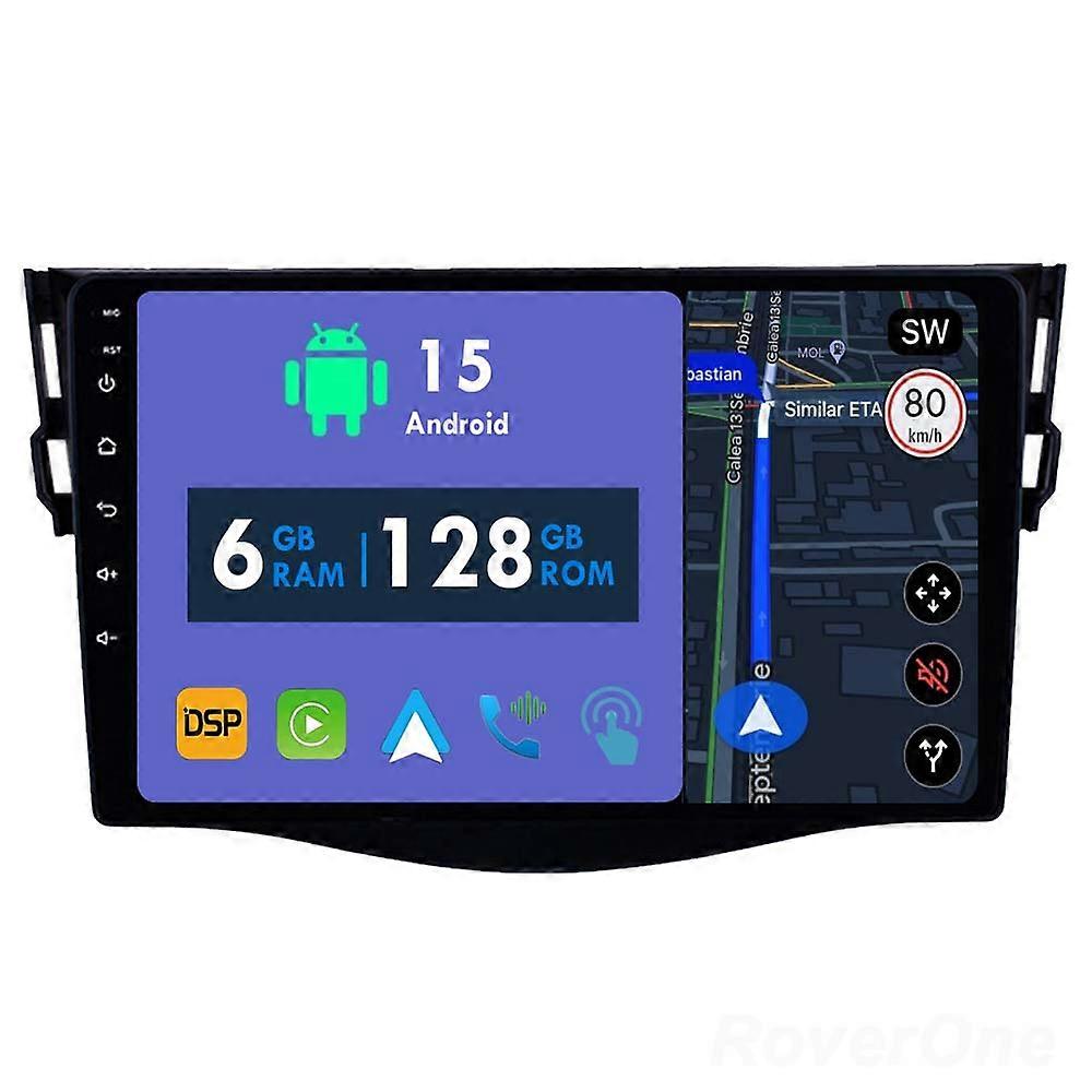 Car Radio 6G+128G CarPlay GPS Navigation Head Unit for Toyota RAV4 3 XA30 2005 - 2016 Android Auto Bluetooth Stereo Touch Screen