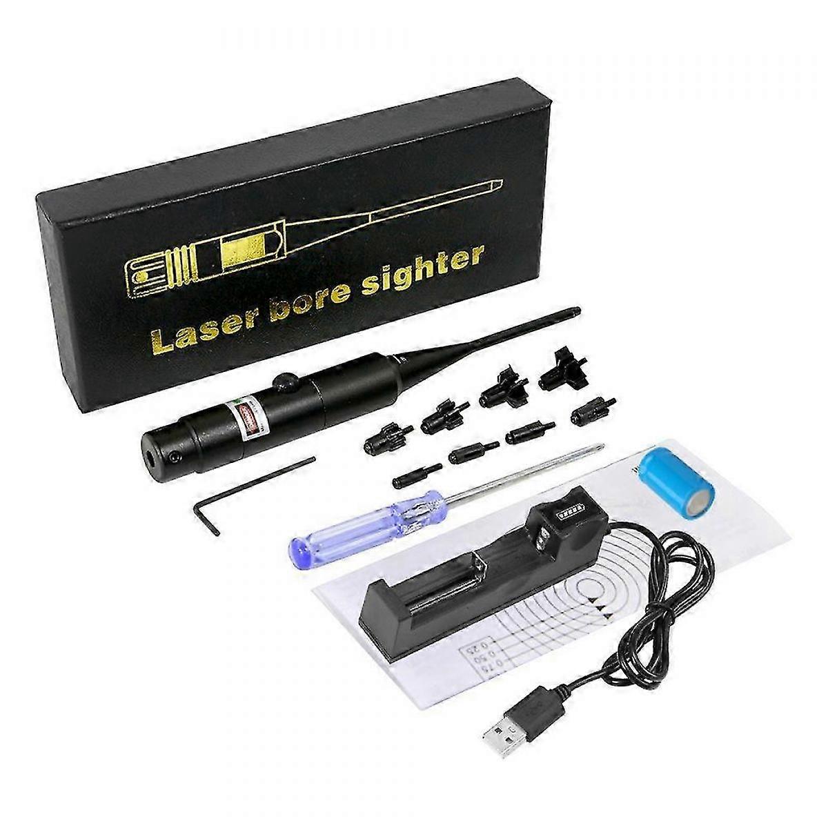 Laser Bore Sight Kit.177 .22 Caliber To 12GA Laser Pointer Collimator Universal Boresighter Battery Included
