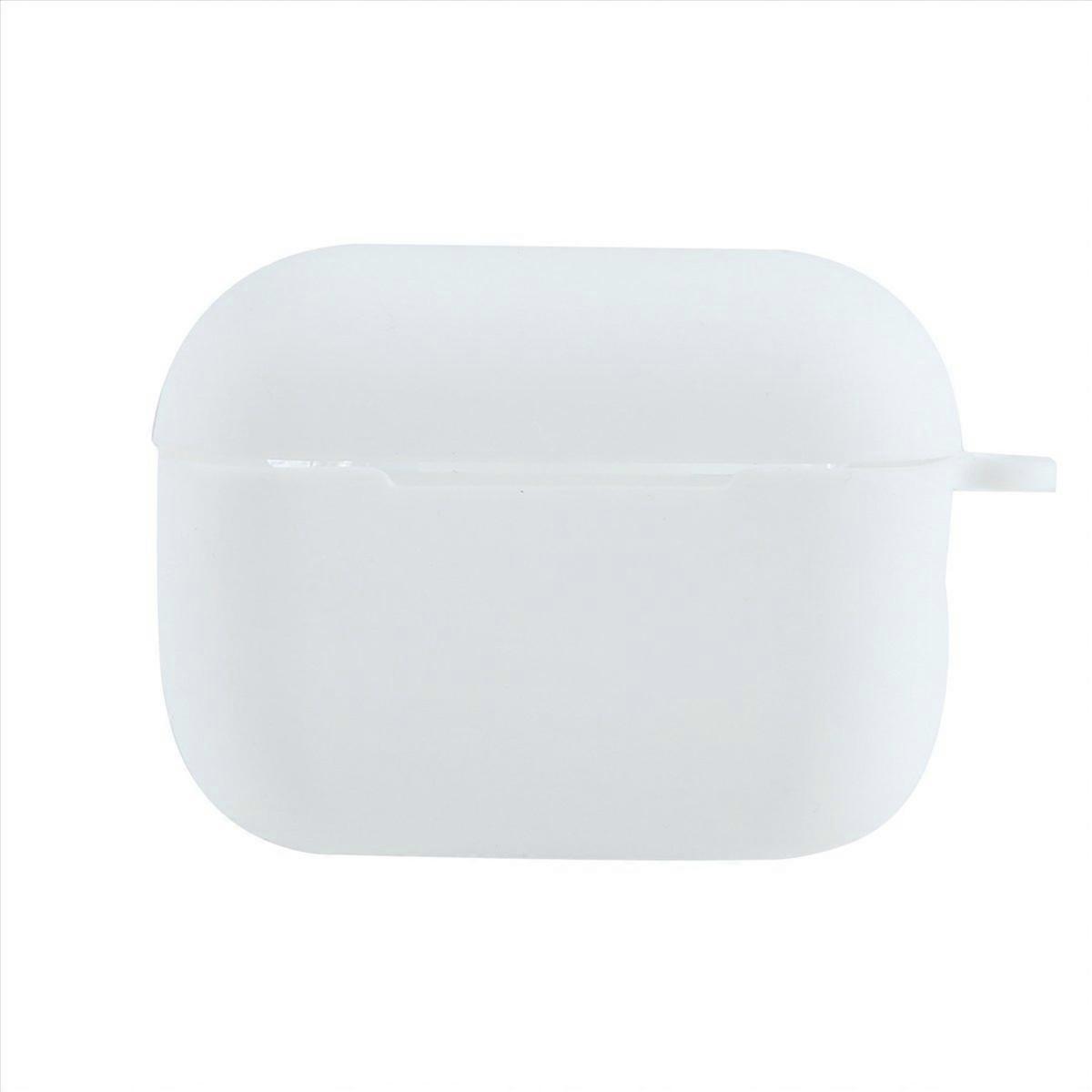 For AirPods Pro 2 Protective Case Solid Color Bluetooth Headset Soft Case Protective Cover White