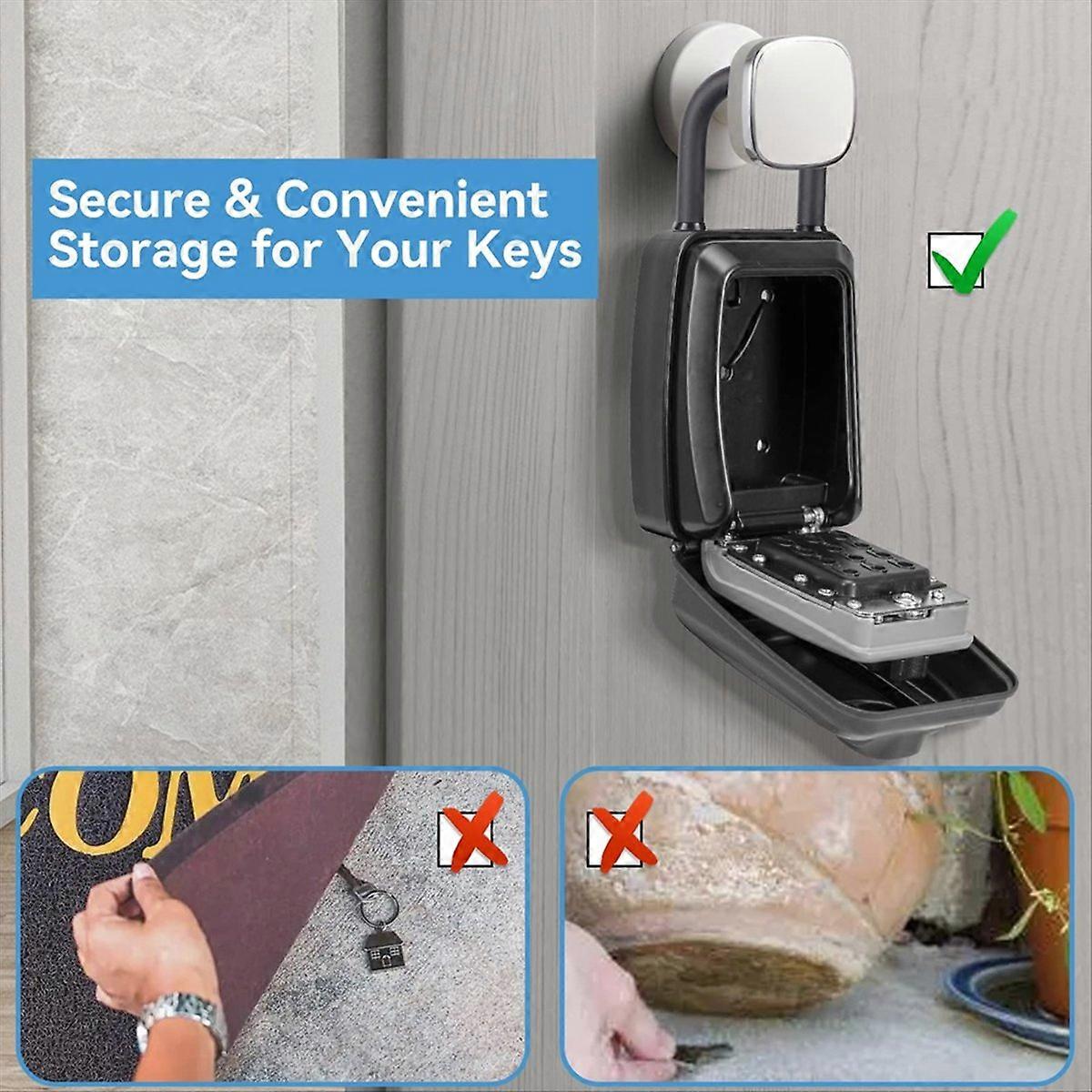 Coffre-fort à clés - Coffre-fort spacieux avec clavier à combinaison réinitialisable à 12 chiffres,