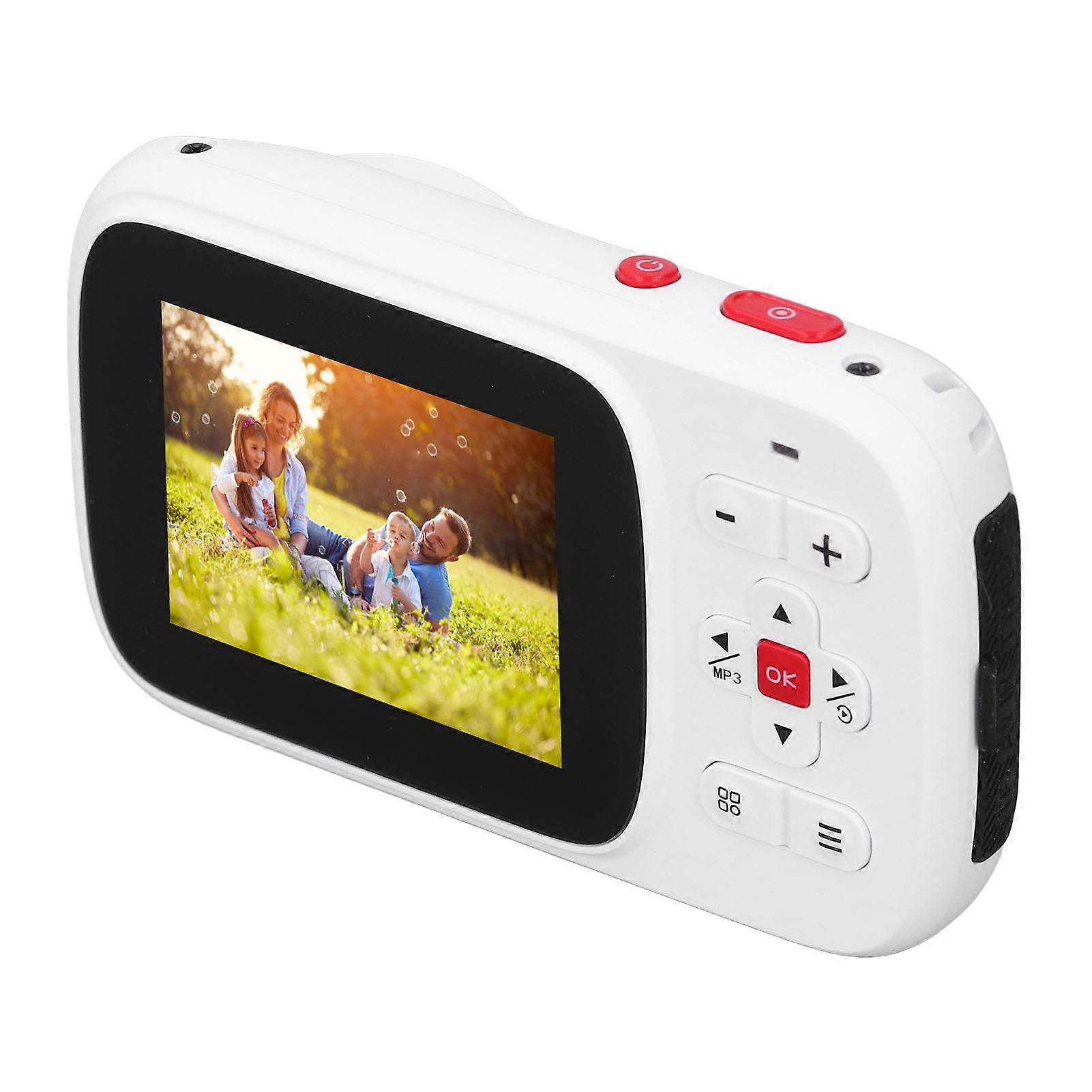 Digital Camera 72MP 2.5K Dual Screen 16X Digital Zoom Autofocus Anti Shake Automatic Light Sensitive 750mAh Selfie Camera for Travel White 