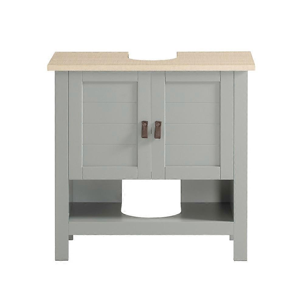 SoBuy BZR69-II-HG, armário de banheiro com portas duplas, adequado para pia de pedestal