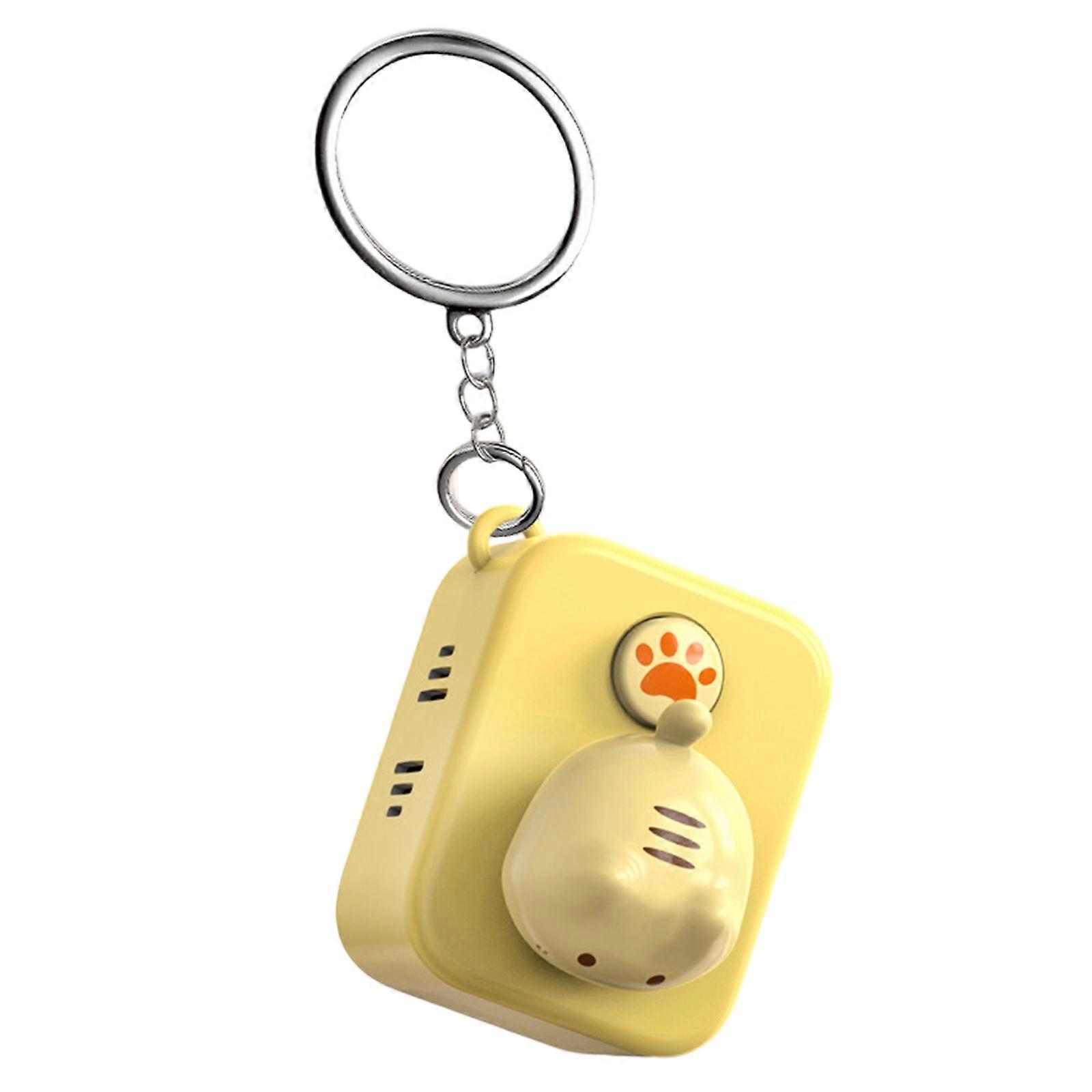 Moggie Shaped  Keyring Toy For Adults Press To Play Melodies Compact Anxiety Relief Device With Practical Design  yellow