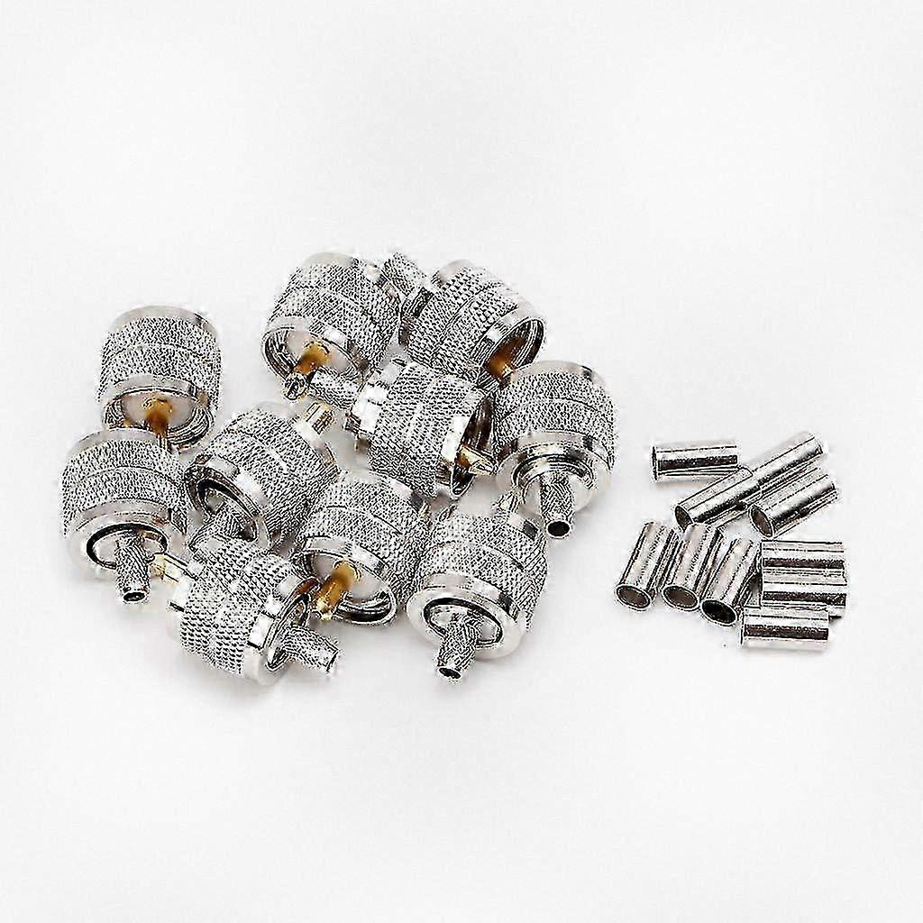 10pcs Universal Male Connector Crimp for RG58/142 LMR195 RG400 Screwed Coupling Suitable for Various Applications