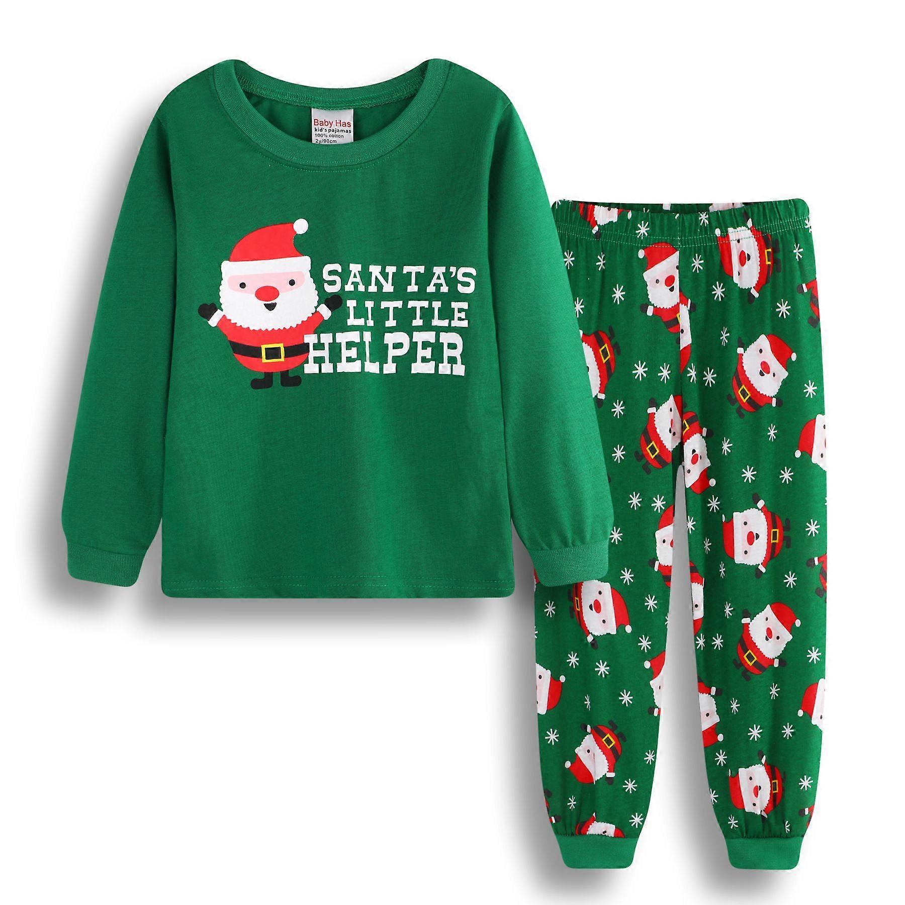 Pyjama de Noël pour enfants, ensemble mignon imprimé Père Noël, vêtements de nuit de style coréen, coton fin, 1 à 3 ans