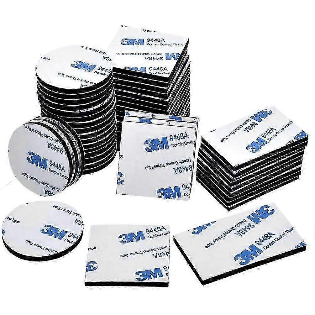 超強力両面テープ、3m強力な両面フォームテープ、床、ドア、プラスチック、ガラス、金属ブラックマウン用60枚両面テープ