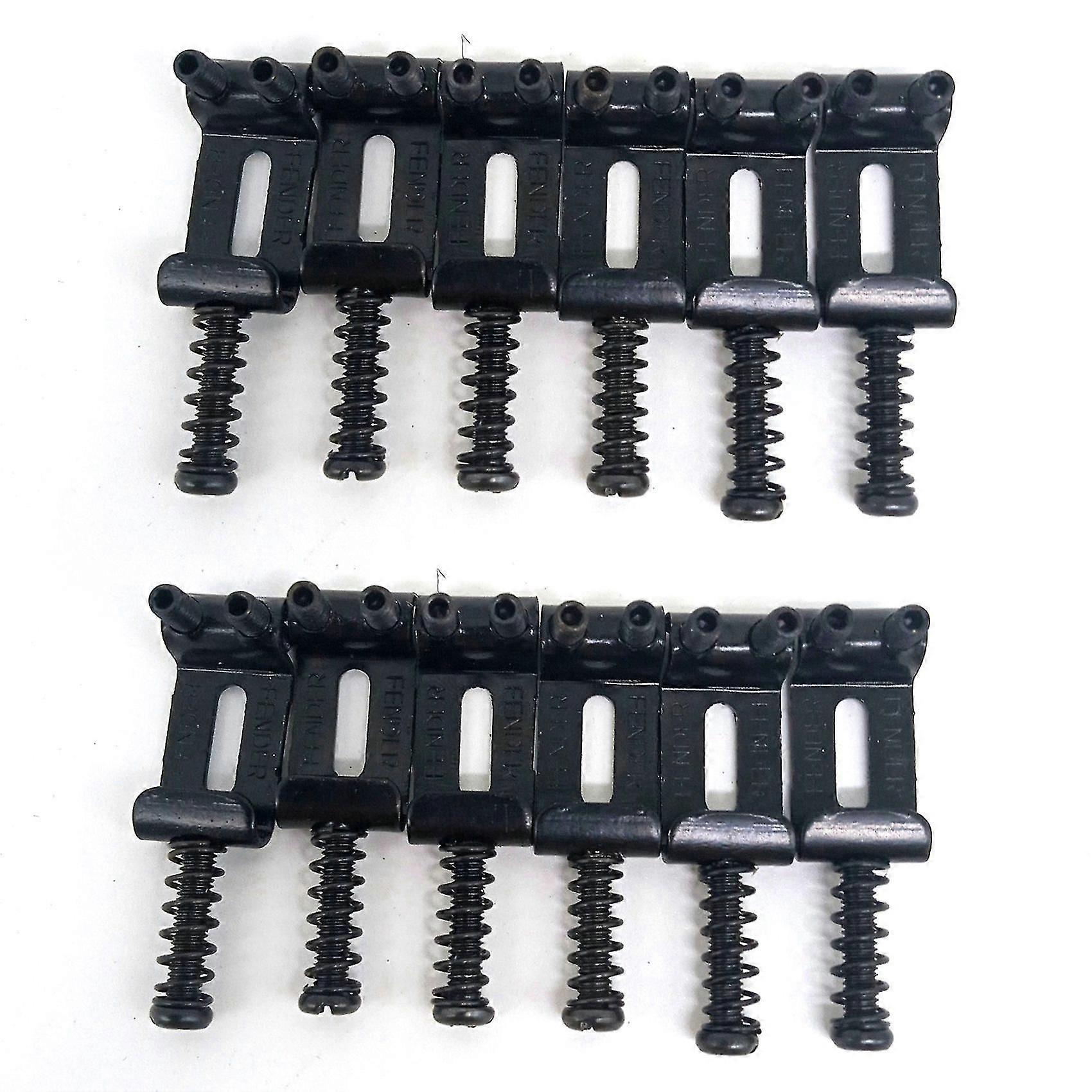 12 Roller Bridge Pull String Code Electric Guitar Saddle For Electric Guitar Accessories Black