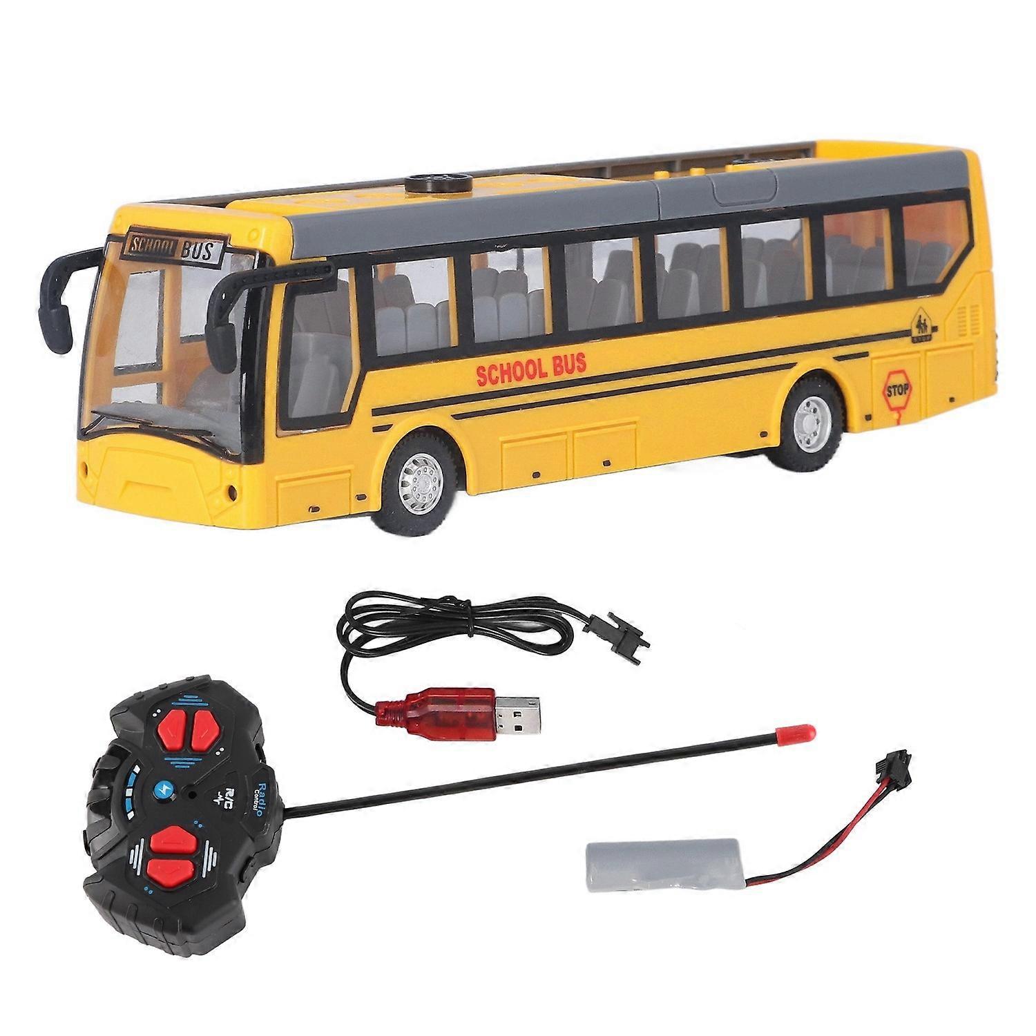 Remote Control Bus High Simulation All Directions Driving Rechargeable RC School Bus for Children Ye