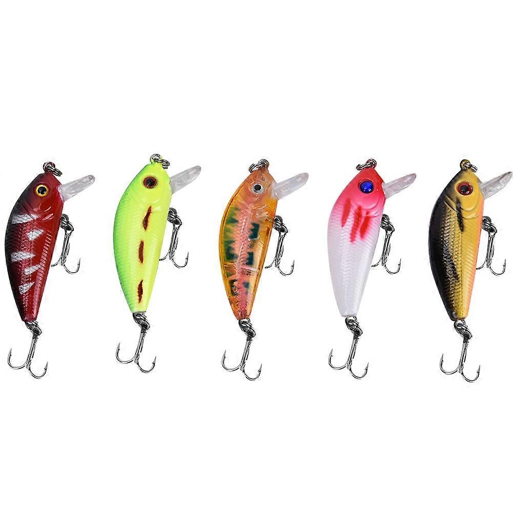 5PCS 5 cm Mini Minnow Fish Lure Slow Floating Artificial Hard Bait Set