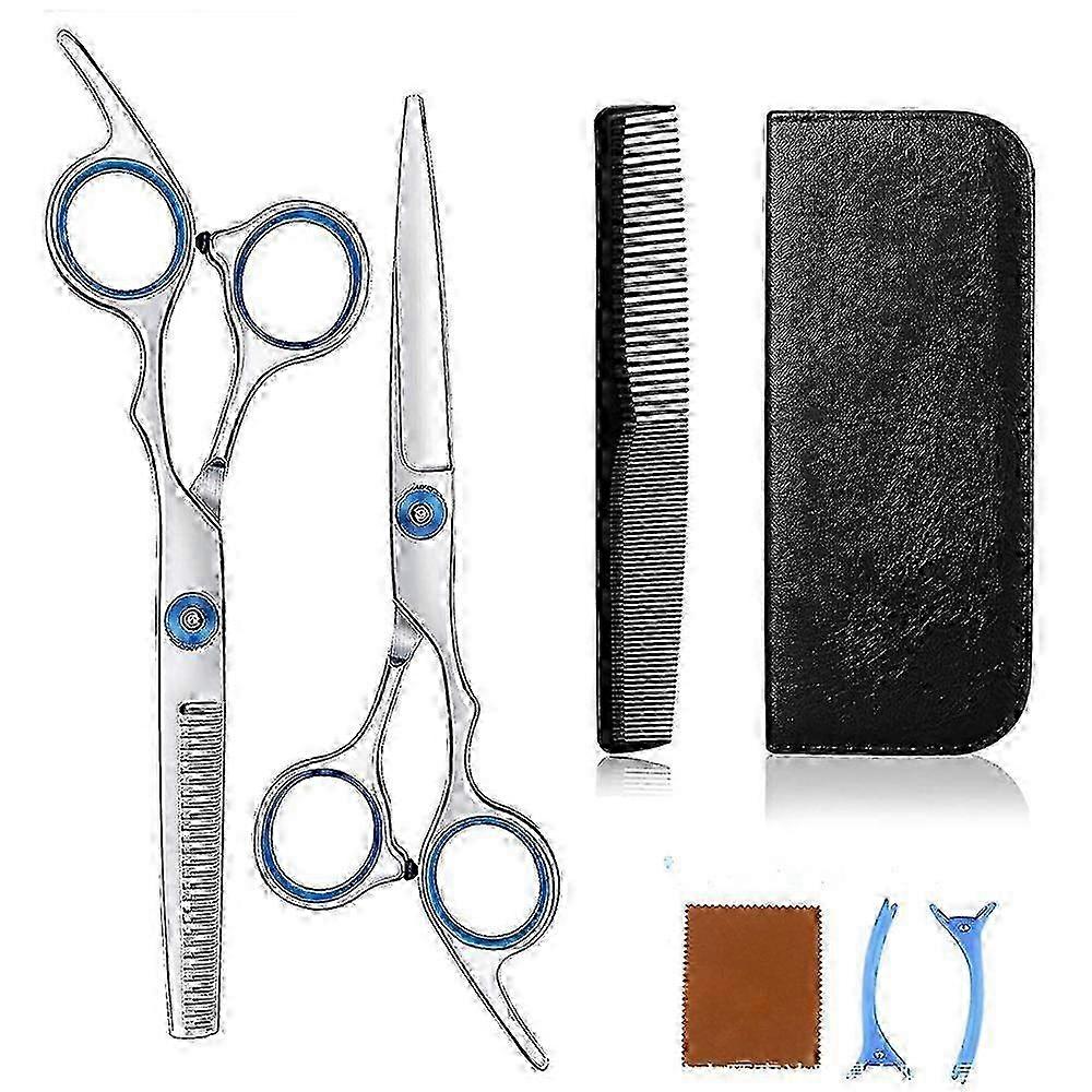 Professional Grade Hair Scissors, The Artisan's Choice, With Sharp Blades, Offset Grip, And Artificial Sapphire Decor, For Stylish Salon Cuts Or