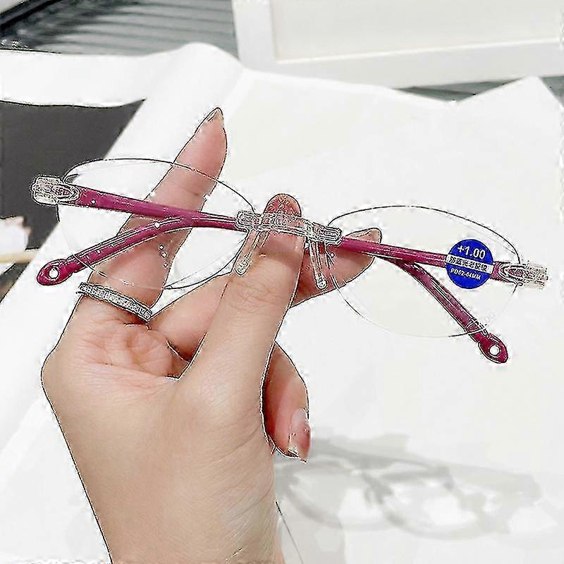 Vintage Bifokal Okuma Gözlükleri Erkekler Kadın Çerçevesiz Yakın ve Uzak Gözlük