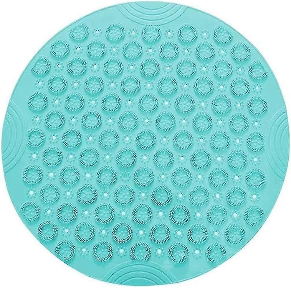 Non-slip Round Shower Mats Mildew Resistant Bath Mats With Suction Cups Textured Rubber(pink)